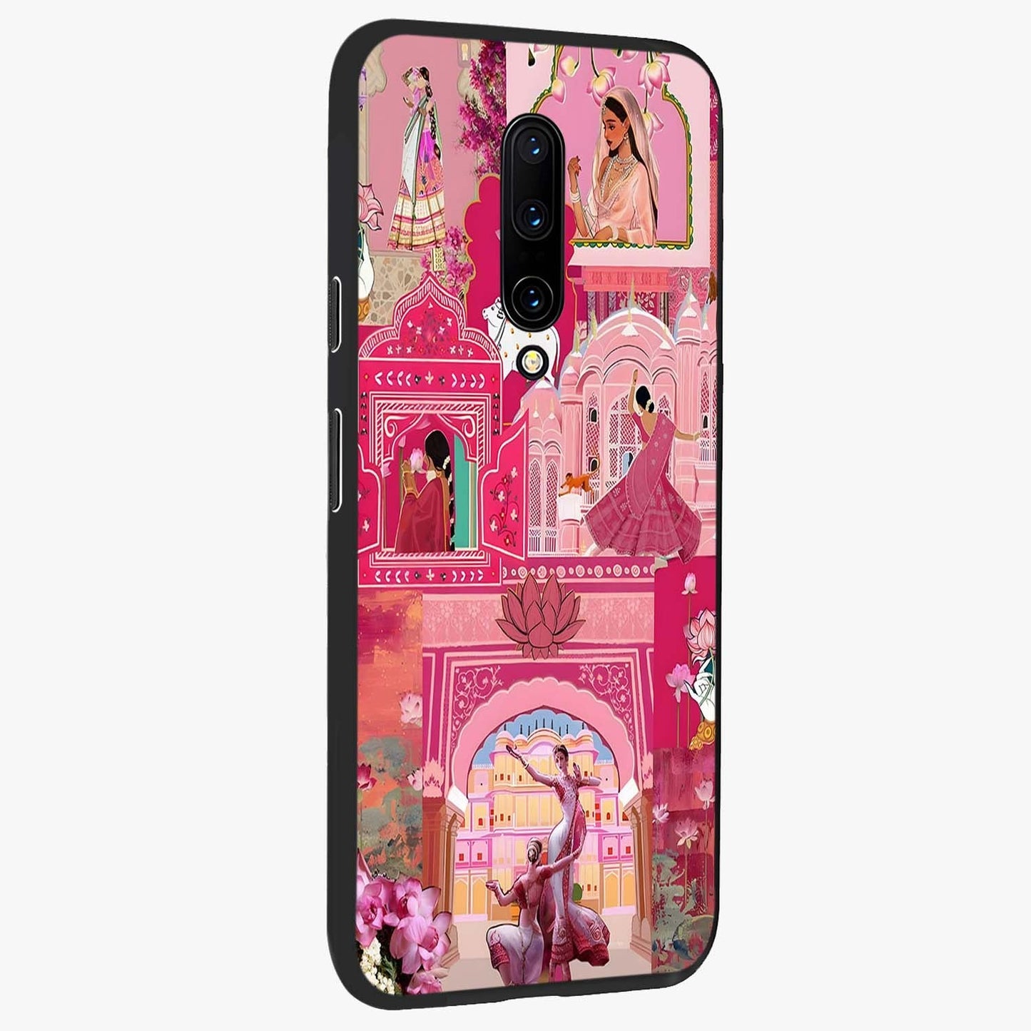 Pink Palace Muse Glass Case upright view showcasing artistic palace artwork with graceful royal theme.