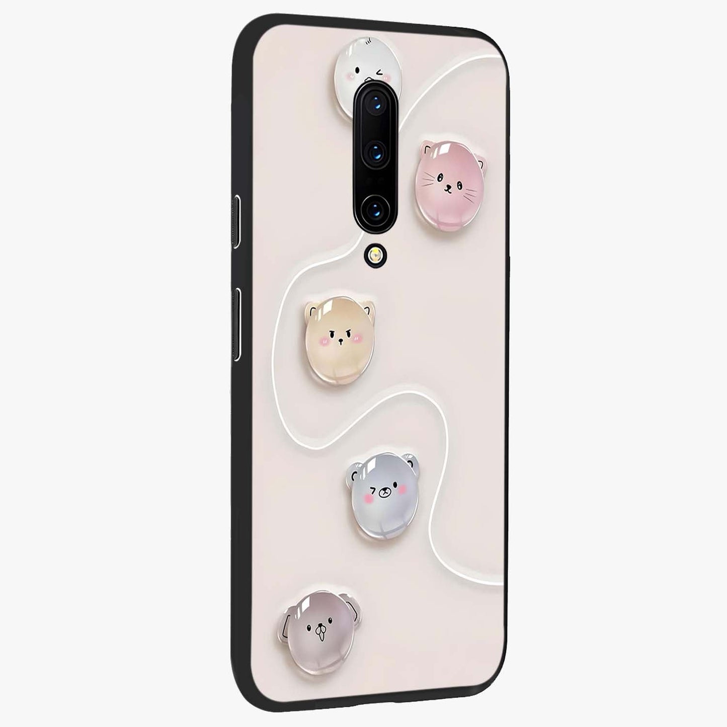 Puffy Face Parade Glass Case upright view showcasing adorable character artwork with cheerful animated theme.