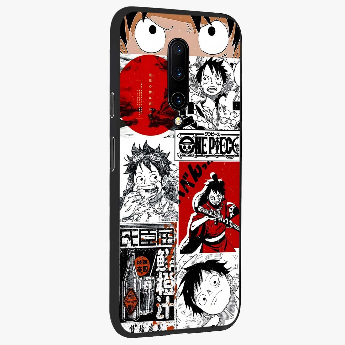 Strawhat Chaos Panels Glass Case upright view showcasing energetic anime artwork with bold adventure theme.