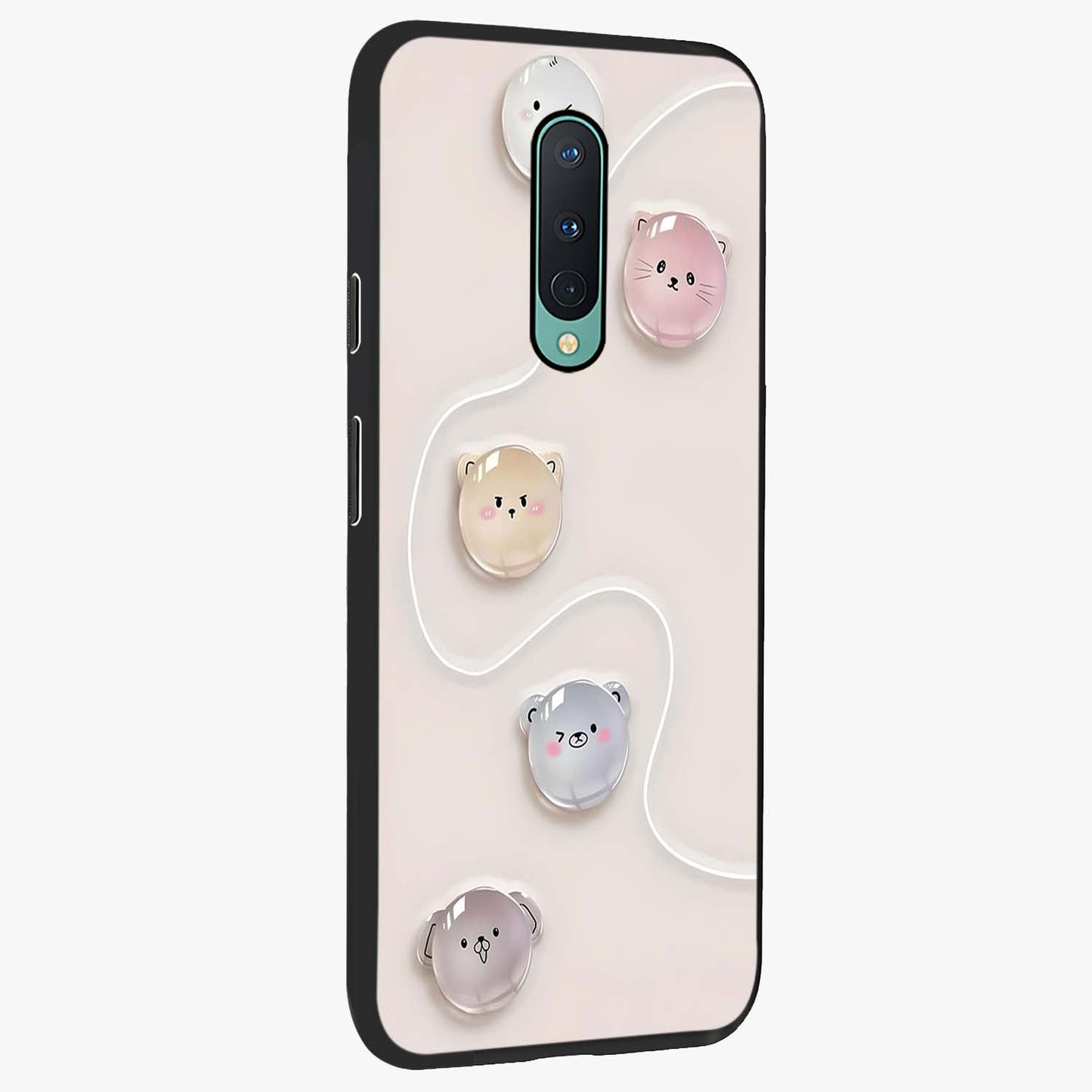 Puffy Face Parade Glass Case upright view showcasing adorable character artwork with cheerful animated theme.