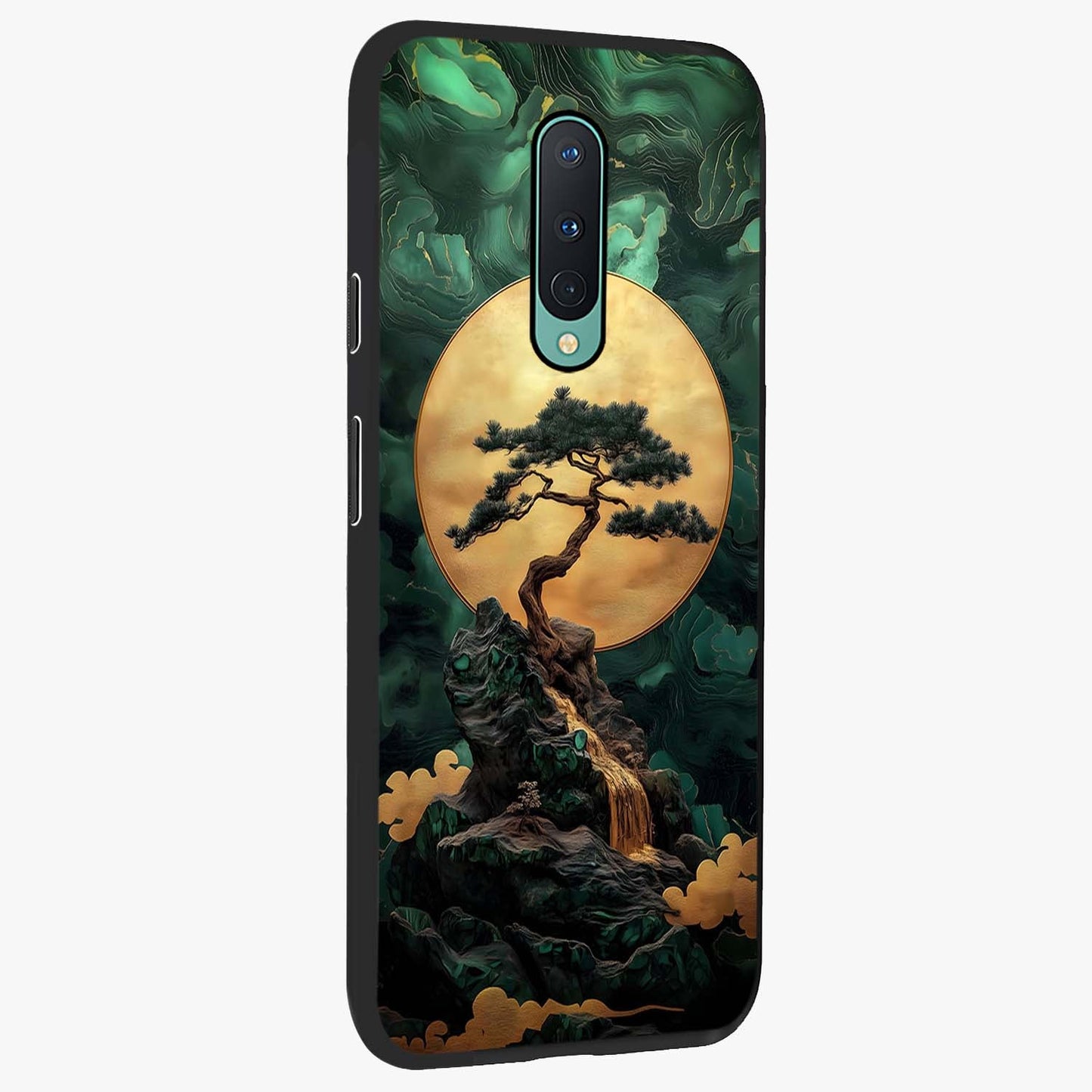 Zen Moon Rise Glass Case upright view showcasing serene moon artwork with tranquil night theme.