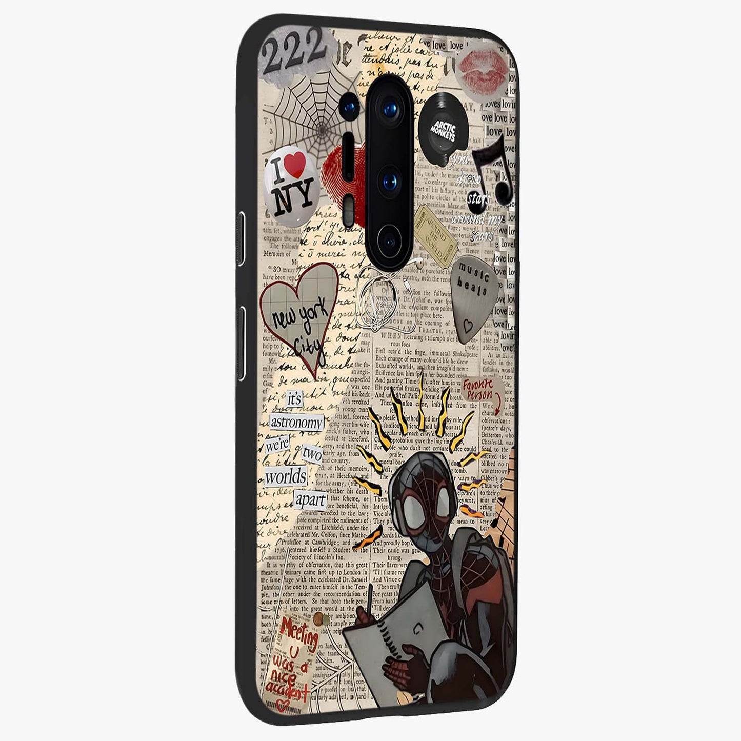 City Dream Sketch Glass Case upright view showcasing urban skyline artwork with stylish hand drawn design.