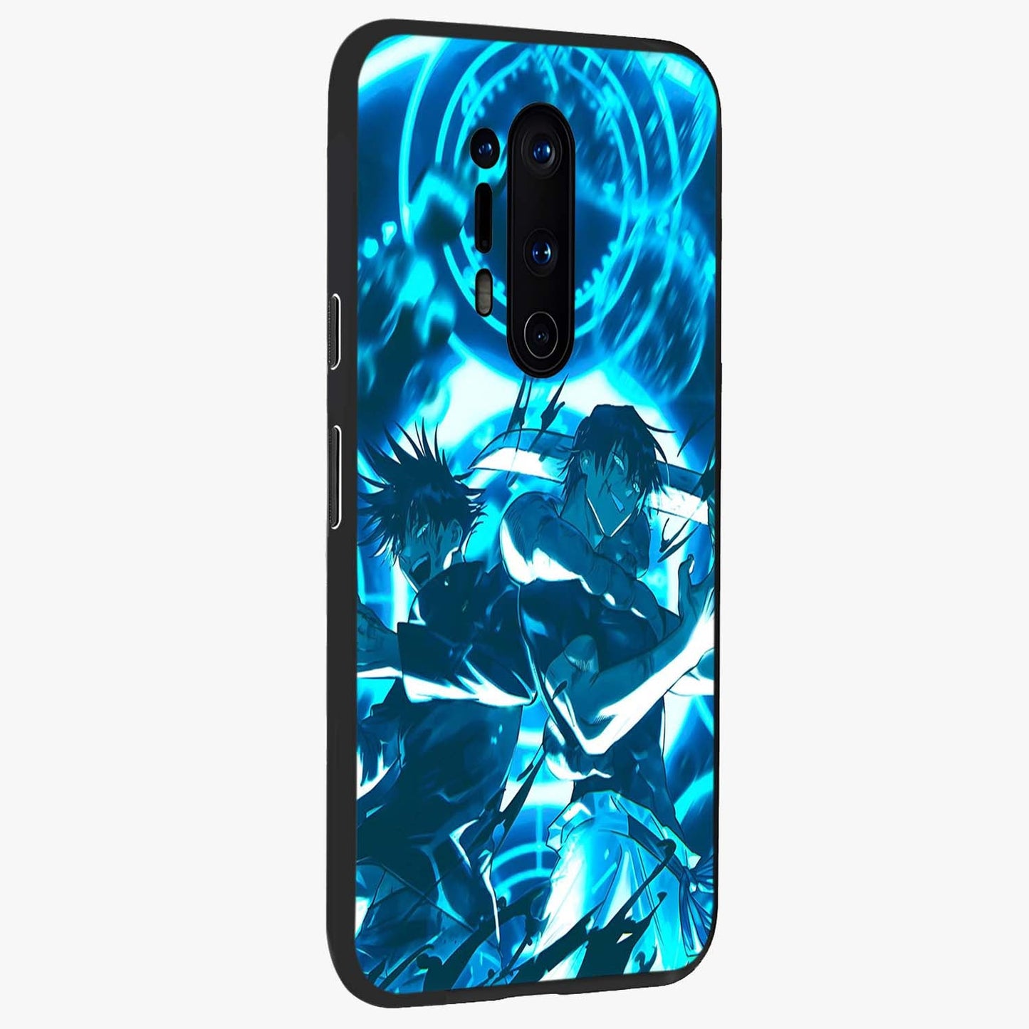 Cursed Energy Clash Glass Case upright view showcasing dramatic clash artwork with bold supernatural theme.