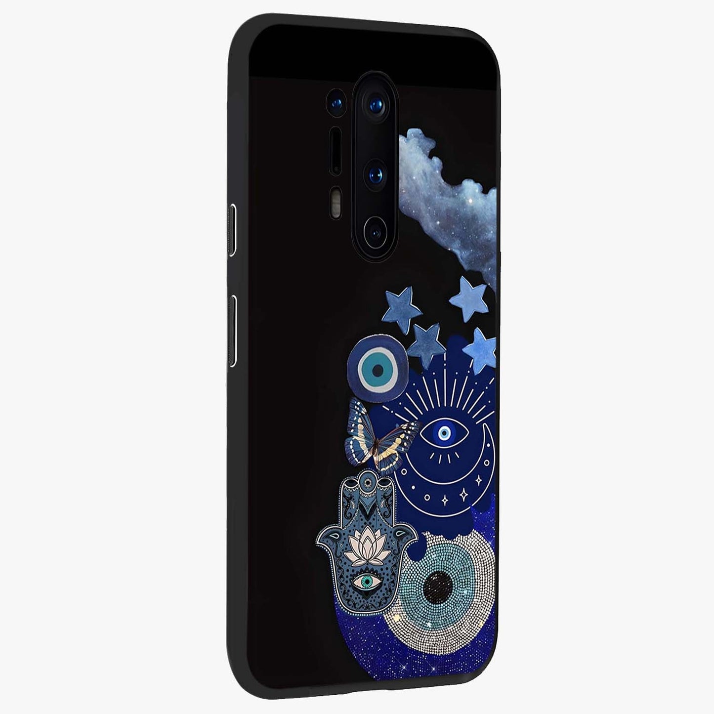 Galactic Charm Cluster Glass Case upright view showcasing glowing cosmic charm artwork with magical celestial style.