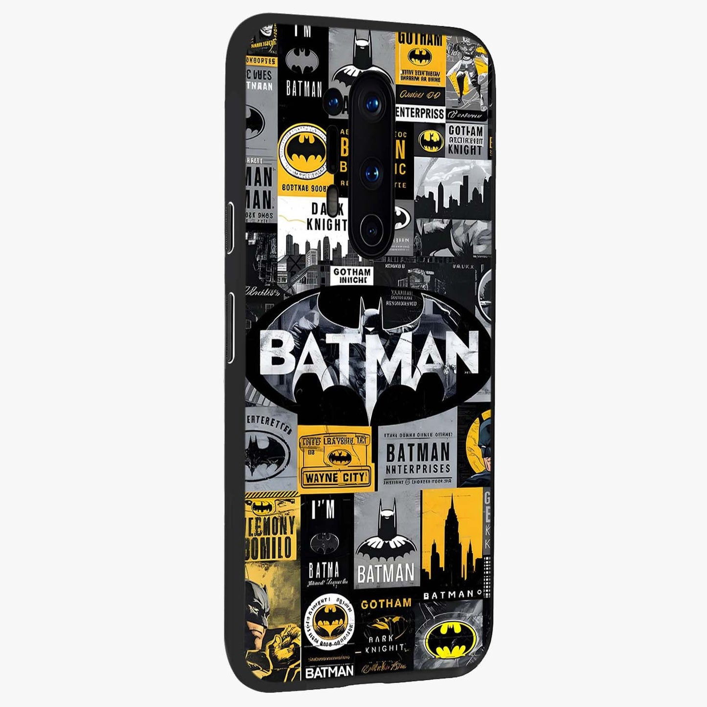Knight Gotham Rise Glass Case upright view showcasing bold vigilante themed artwork with gothic city vibe.