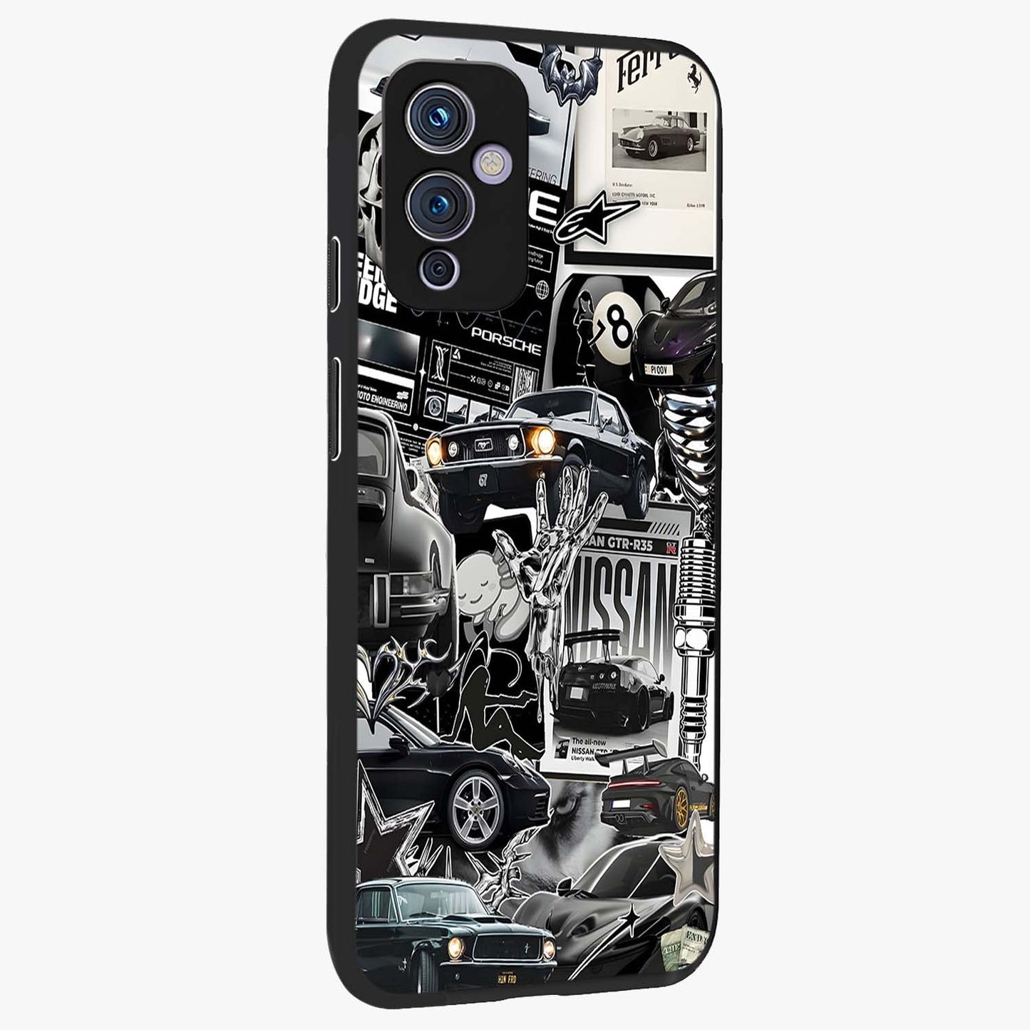 Aesthetic Dark Love Glass Case upright view showcasing dramatic romantic artwork with modern aesthetic style.