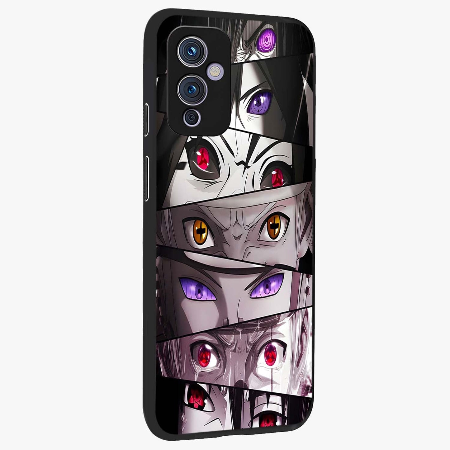 Eyes of Destiny Glass Case upright view showcasing symbolic eye artwork with dramatic artistic theme.