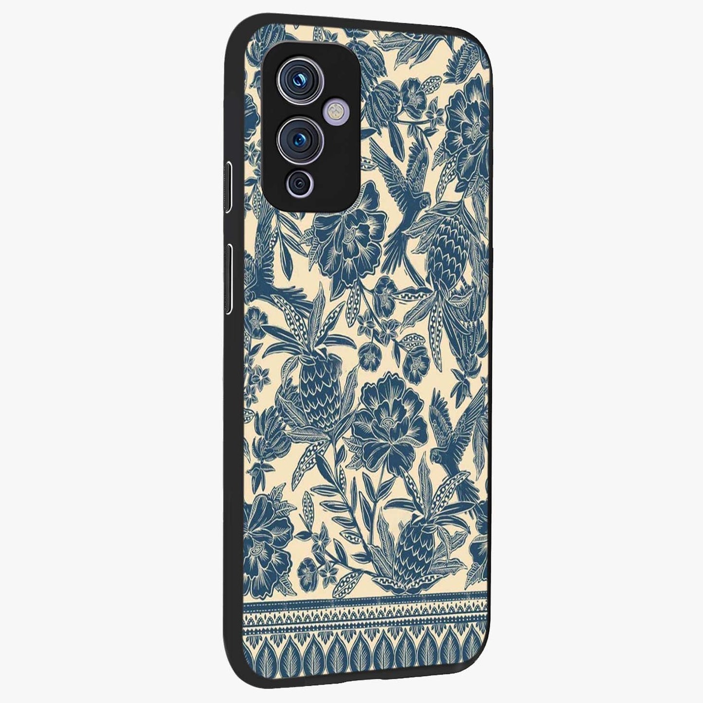 Heirloom Wild Bloom Glass Case upright view showcasing delicate wildflower artwork with timeless floral theme.