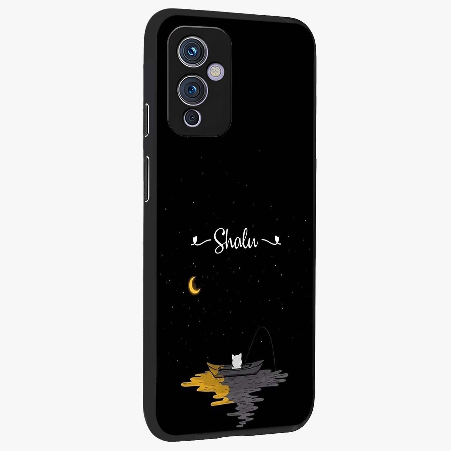Silent Night Row Glass Case upright view showcasing tranquil night artwork with serene landscape theme.