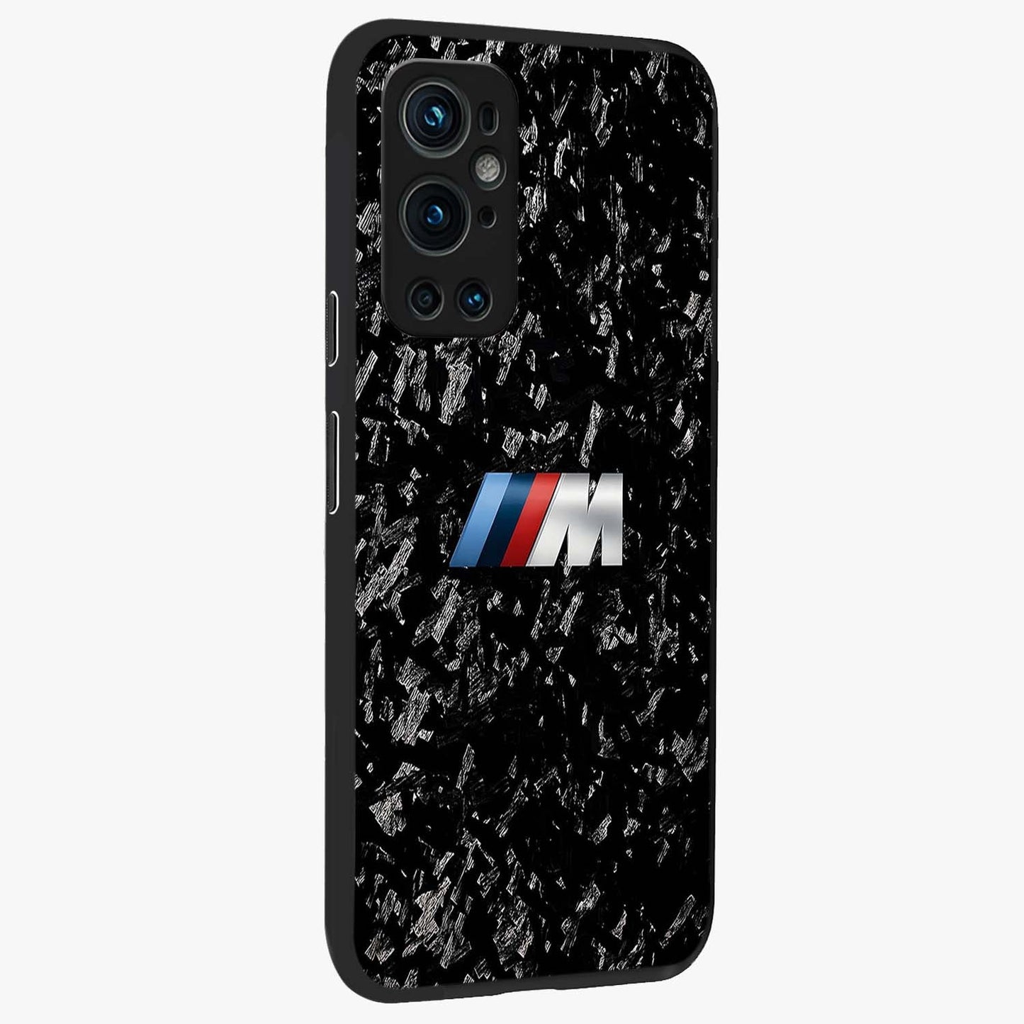Carbon Speed Mark Glass Case upright view showcasing modern carbon speed graphic with bold automotive theme.