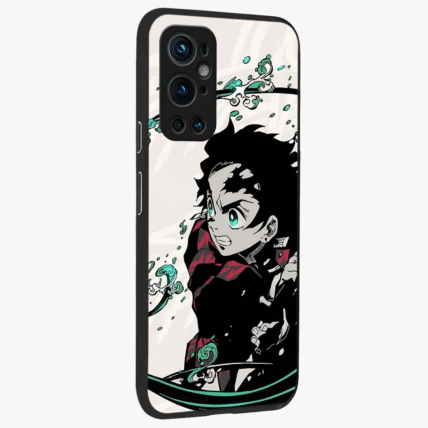Demon Slayer Glass Case upright view showcasing powerful anime artwork with intense warrior theme.