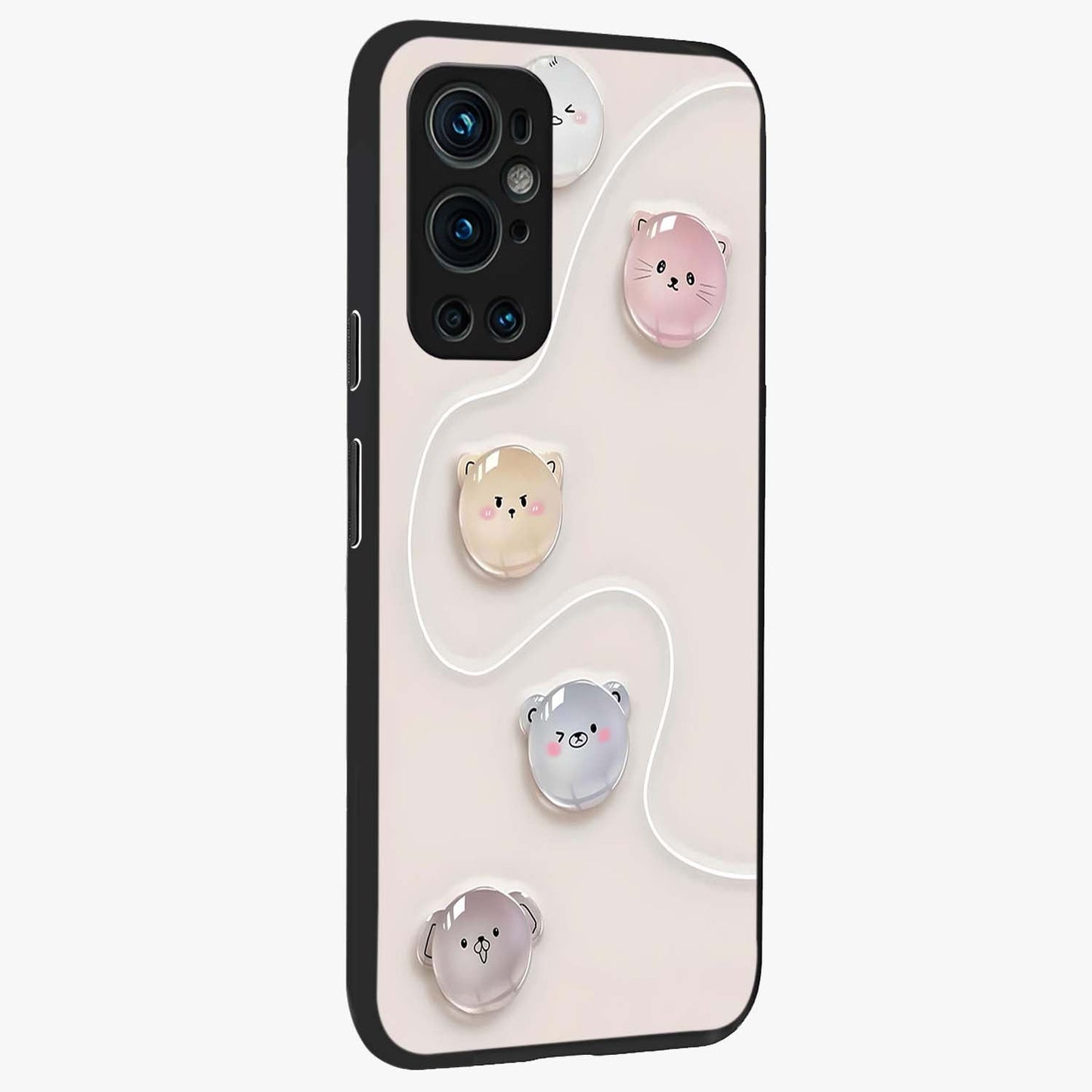 Puffy Face Parade Glass Case upright view showcasing adorable character artwork with cheerful animated theme.