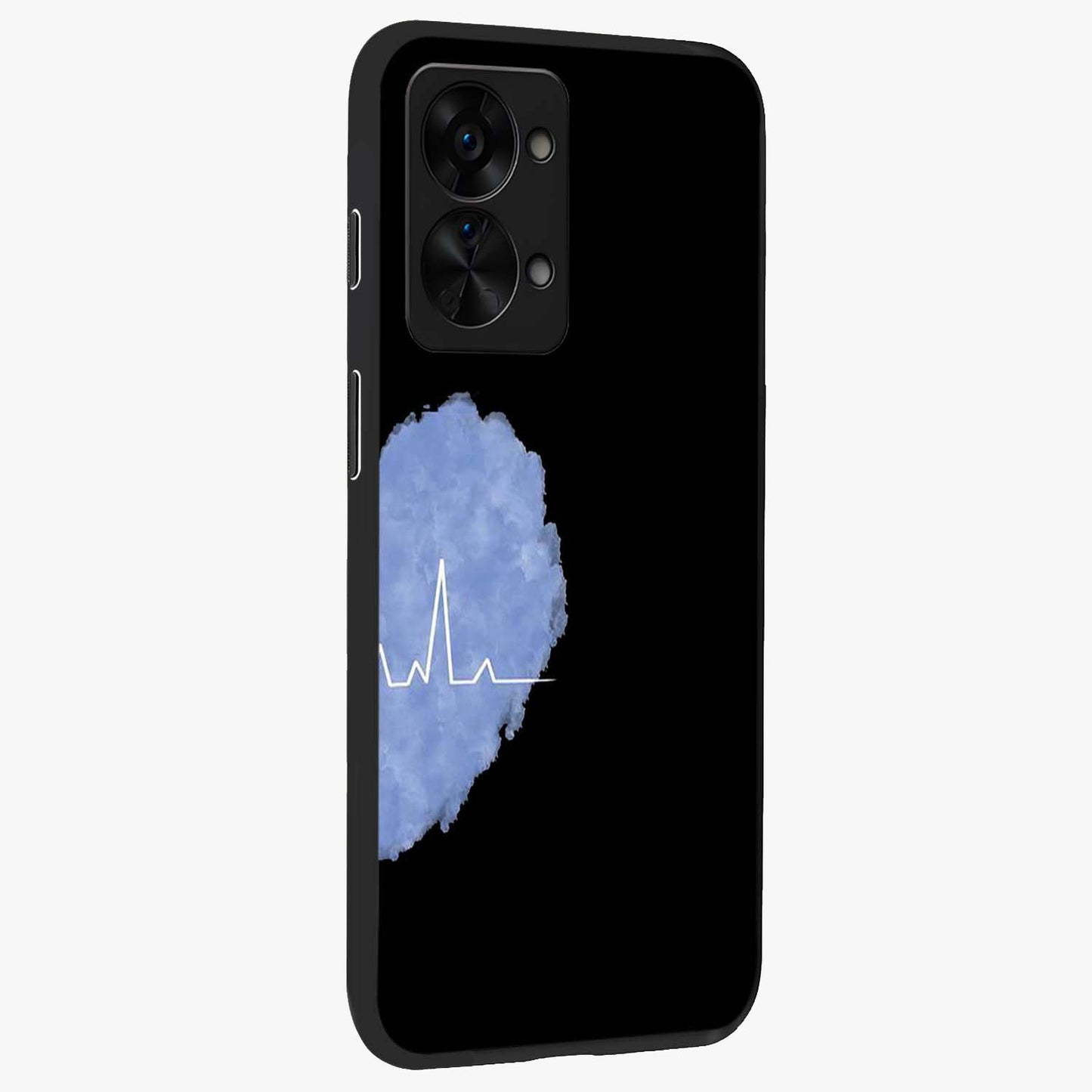 Blue Pulse Bond Glass Case for 1+Nord 2T side perspective highlighting sleek edges and modern blue detailing