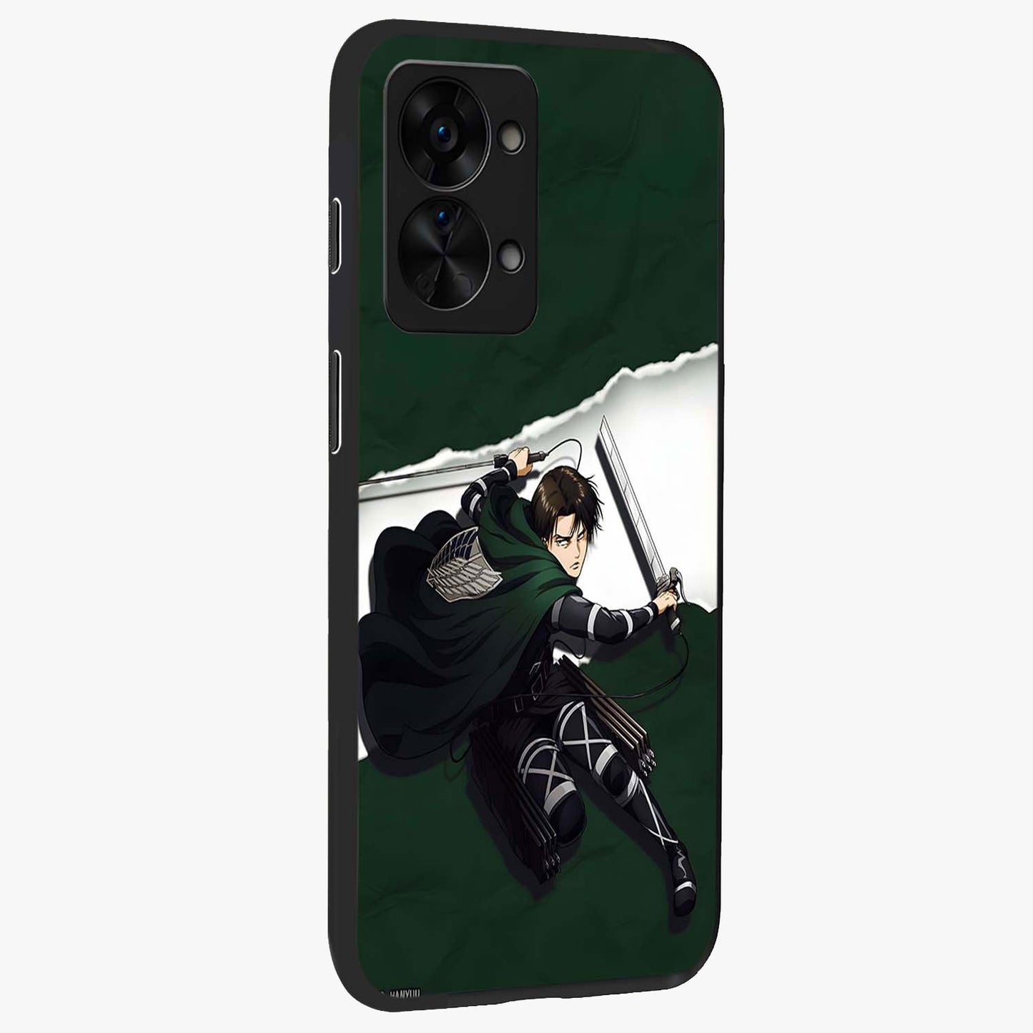 Emerald War Vanguard Glass Case for 1+Nord 2T side perspective highlighting dramatic textures and premium edges