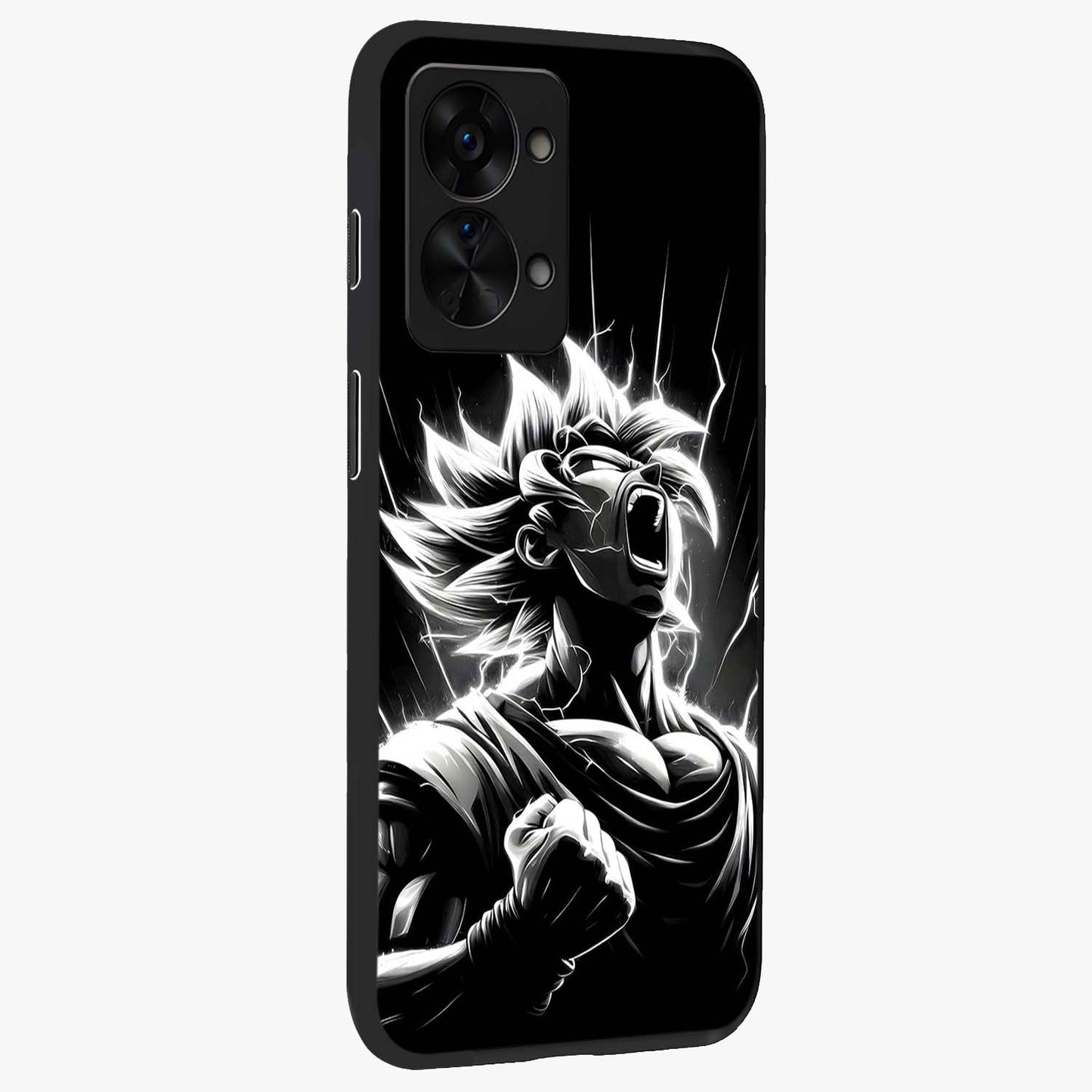 Limitless Power Unleashed Glass Case for 1+Nord 2T side perspective highlighting strong textures and sleek premium build