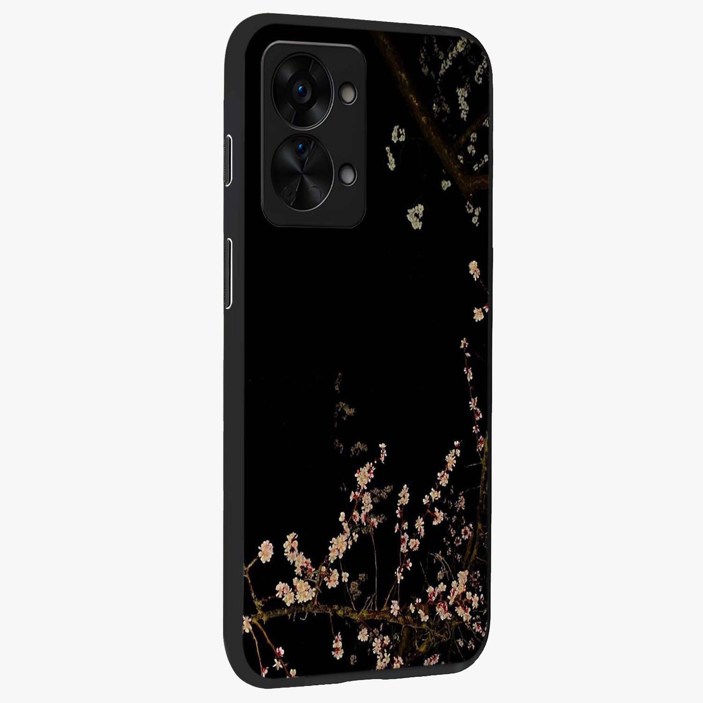 Petal Moon Light With Custom Name Glass Case for 1+Nord 2T side perspective highlighting custom typography and smooth premium build