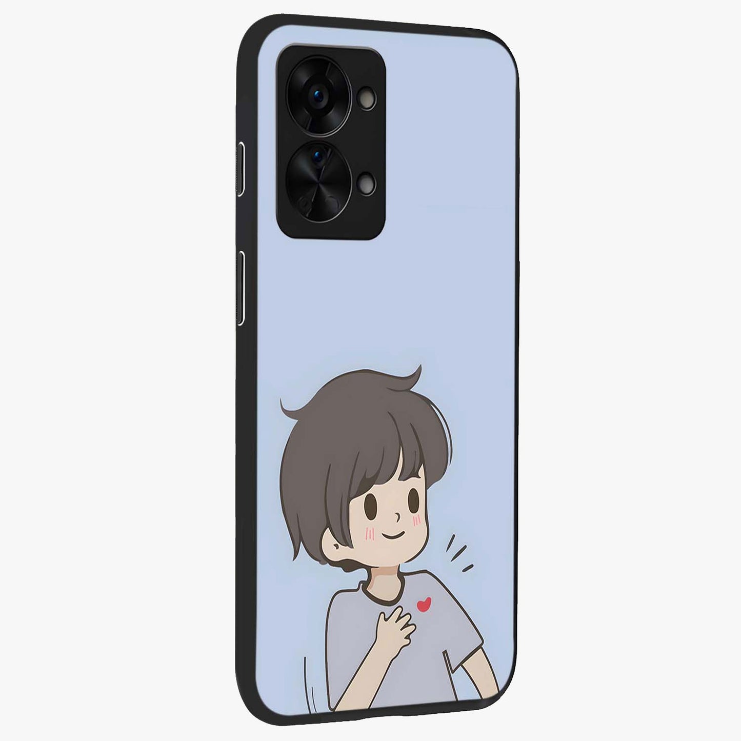 Sending You Love Glass Case for 1+Nord 2T side perspective highlighting elegant text detailing and smooth premium build