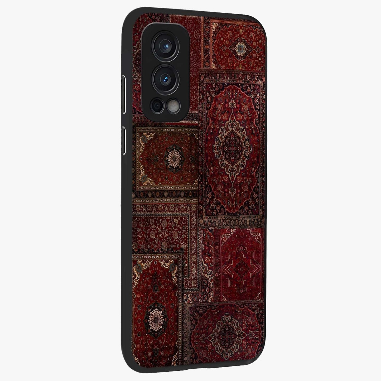 Persian Velvet Tale Glass Case upright view showcasing elegant Persian artwork with classic heritage theme.