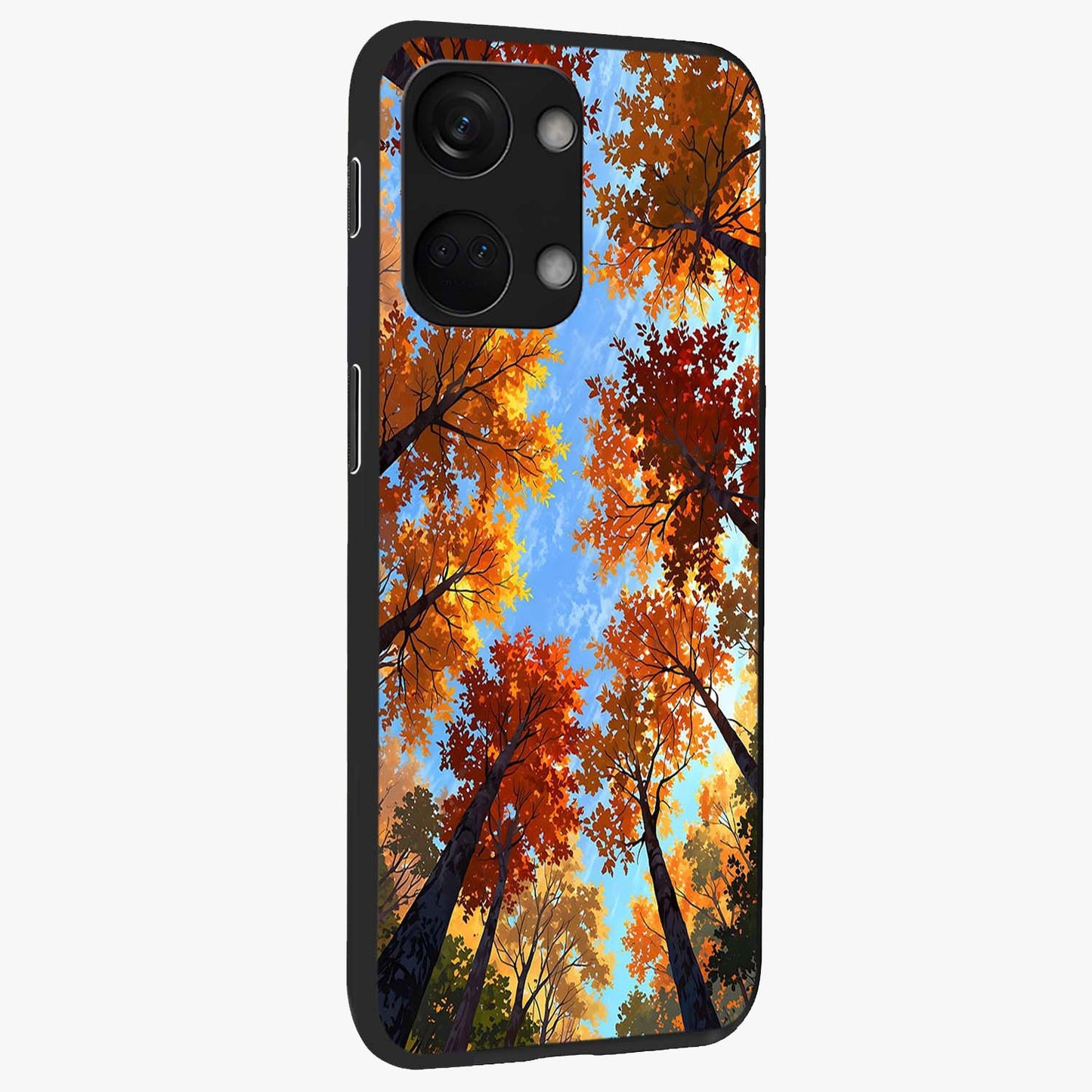 Amber Canopy Glow Glass Case for 1+Nord 3 side perspective highlighting rich nature inspired design details