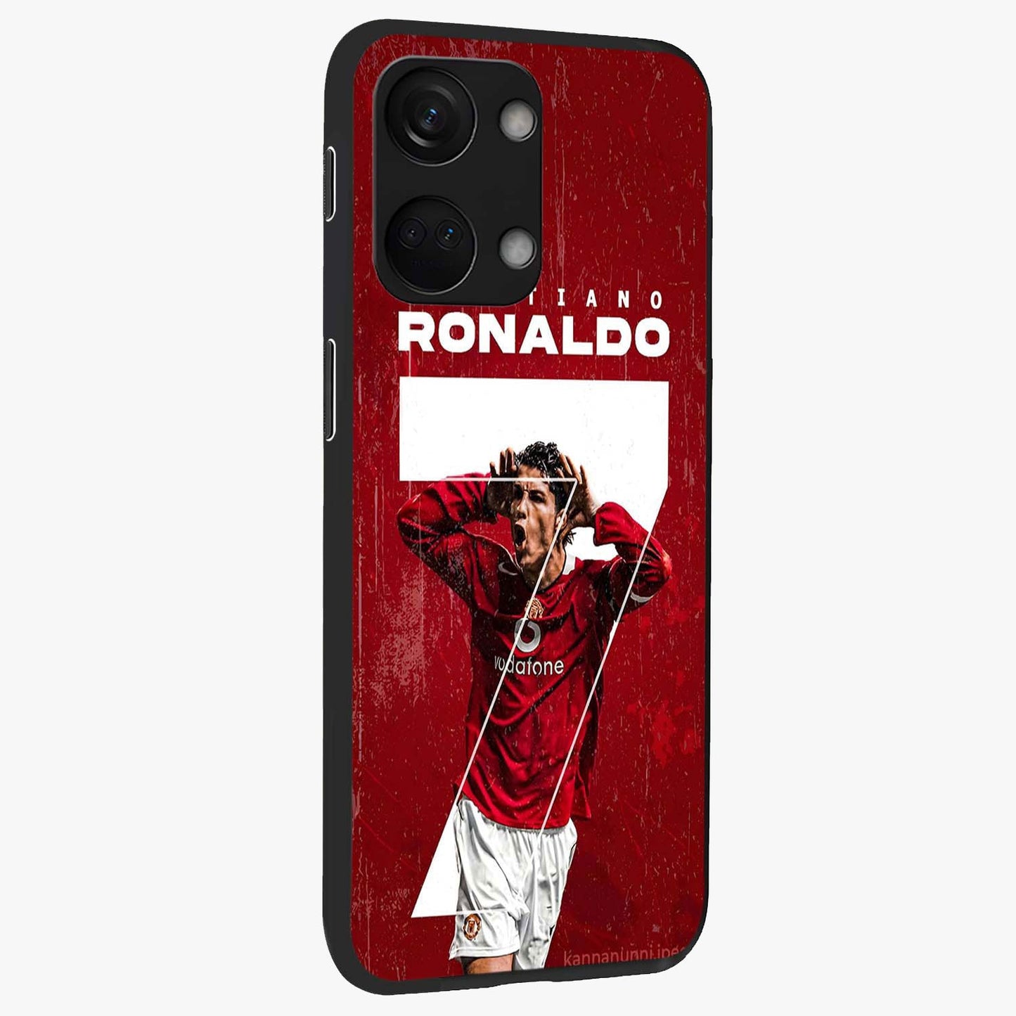Goal Celebration Legacy Glass Case for 1+Nord 3 side perspective highlighting bold detailing and premium edge finish