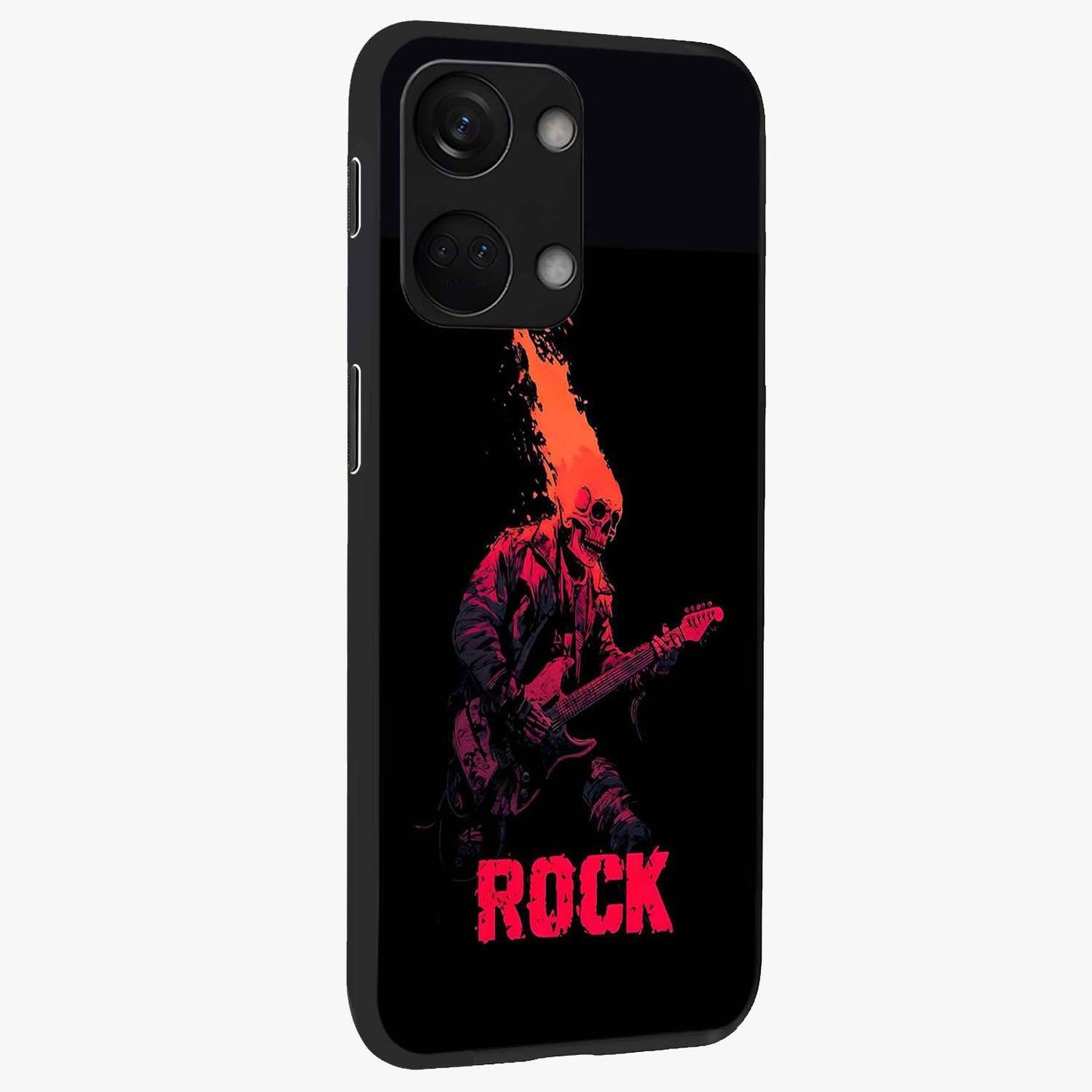 Hellfire Rock Anthem Glass Case for 1+Nord 3 displayed upright for powerful statement visibility and premium finish.