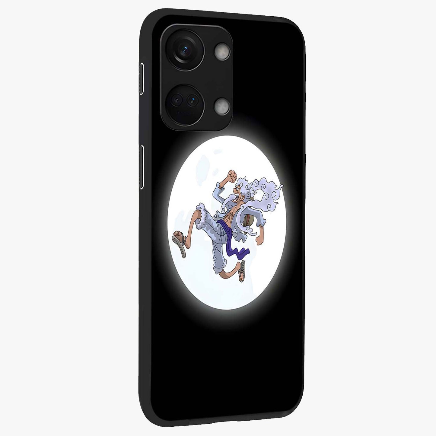 Moonlit Freedom Dance Glass Case for 1+Nord 3 side perspective highlighting dynamic detailing and premium edge finish