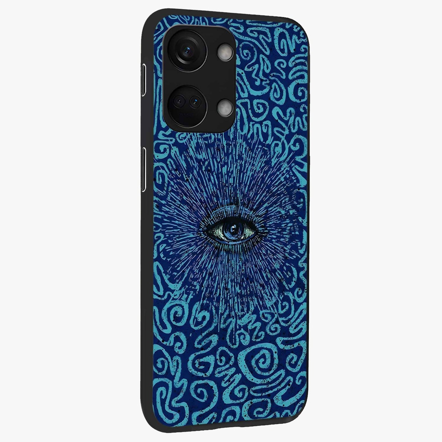 Mystic Inner Eye Glass Case for 1+Nord 3 side perspective highlighting bold detailing and smooth edges