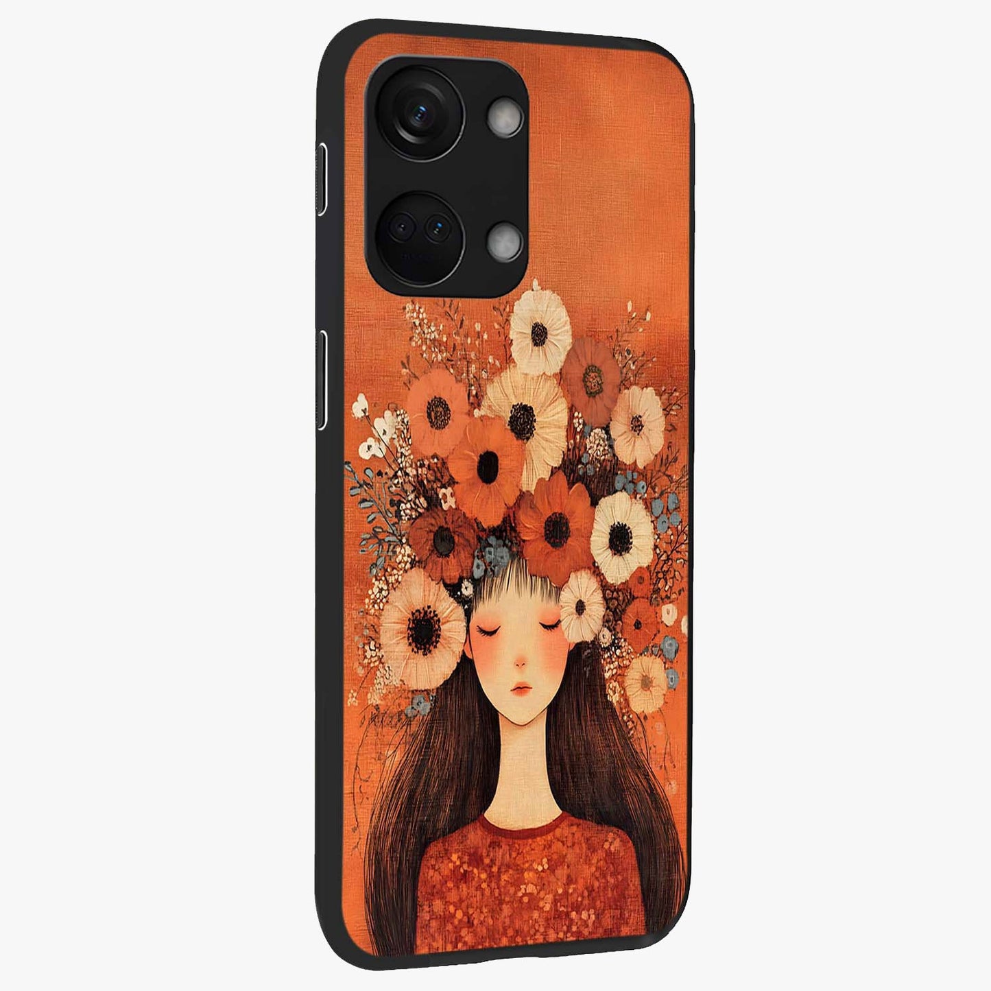 Radiant Flower Thoughts Glass Case for 1+Nord 3 side perspective highlighting refined textures and smooth build