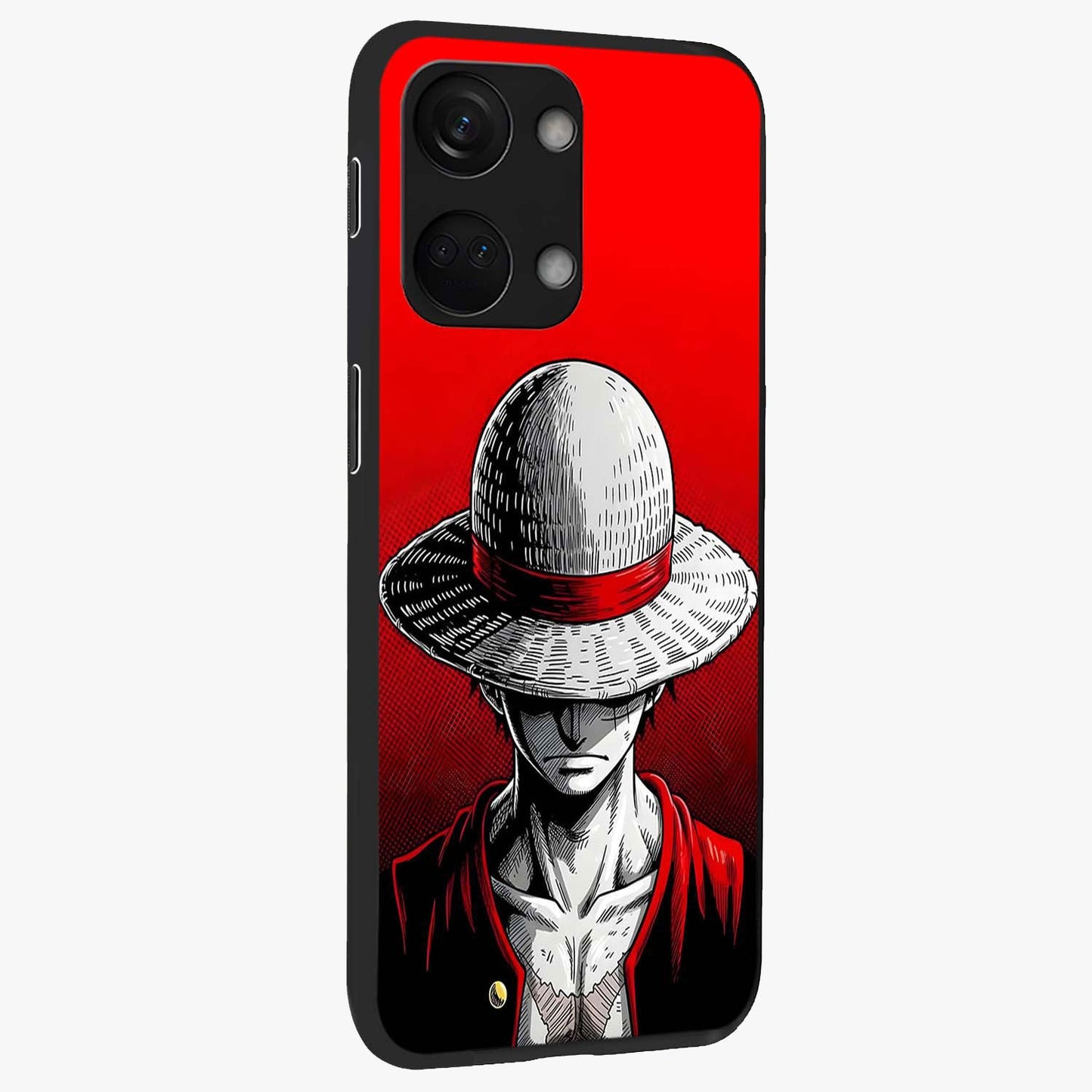 Scarlet Pirate Resolve Glass Case for 1+Nord 3 side perspective highlighting strong character detailing and sleek premium build