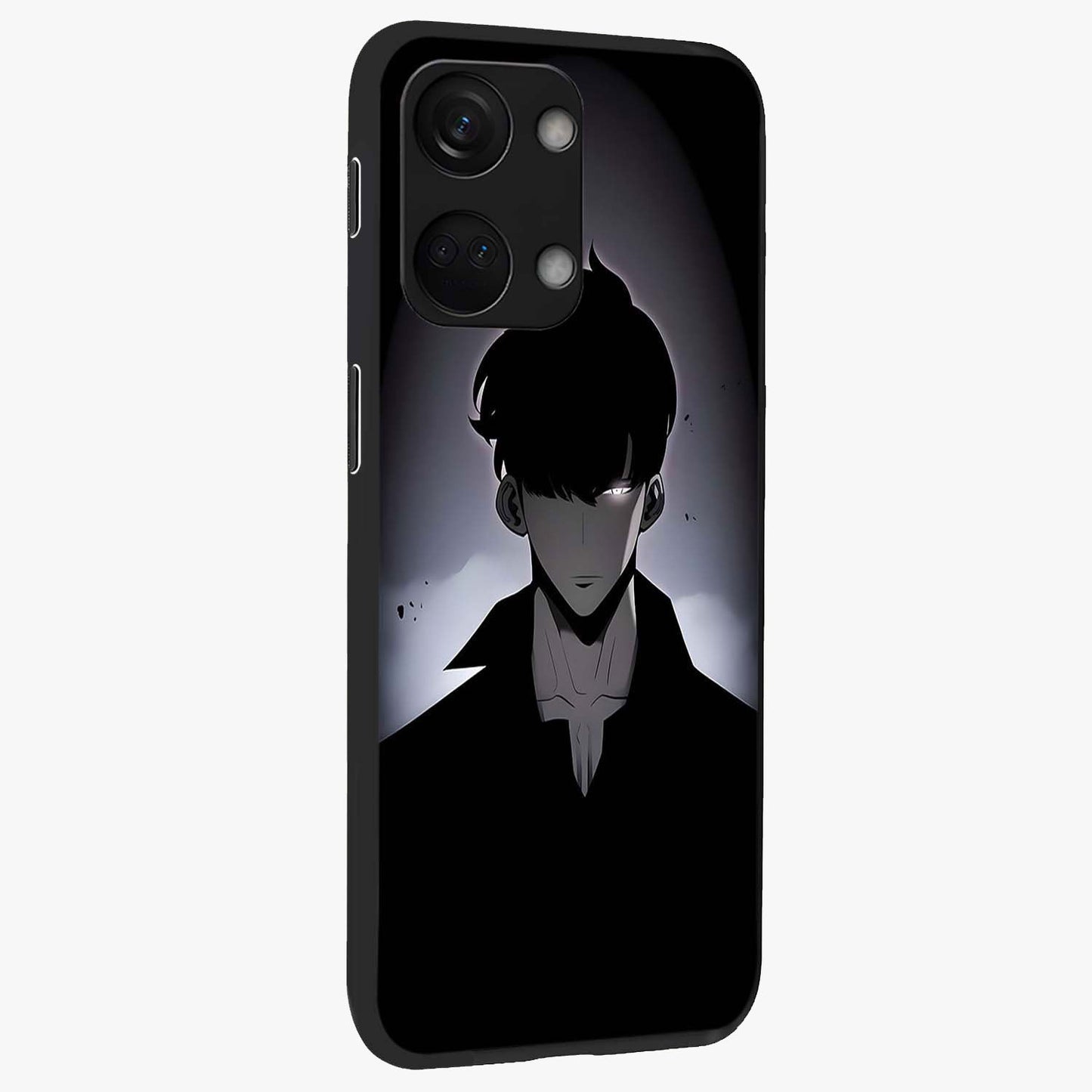 Silent Shadow Awakening Glass Case for 1+Nord 3 side perspective highlighting sharp textures and sleek premium build