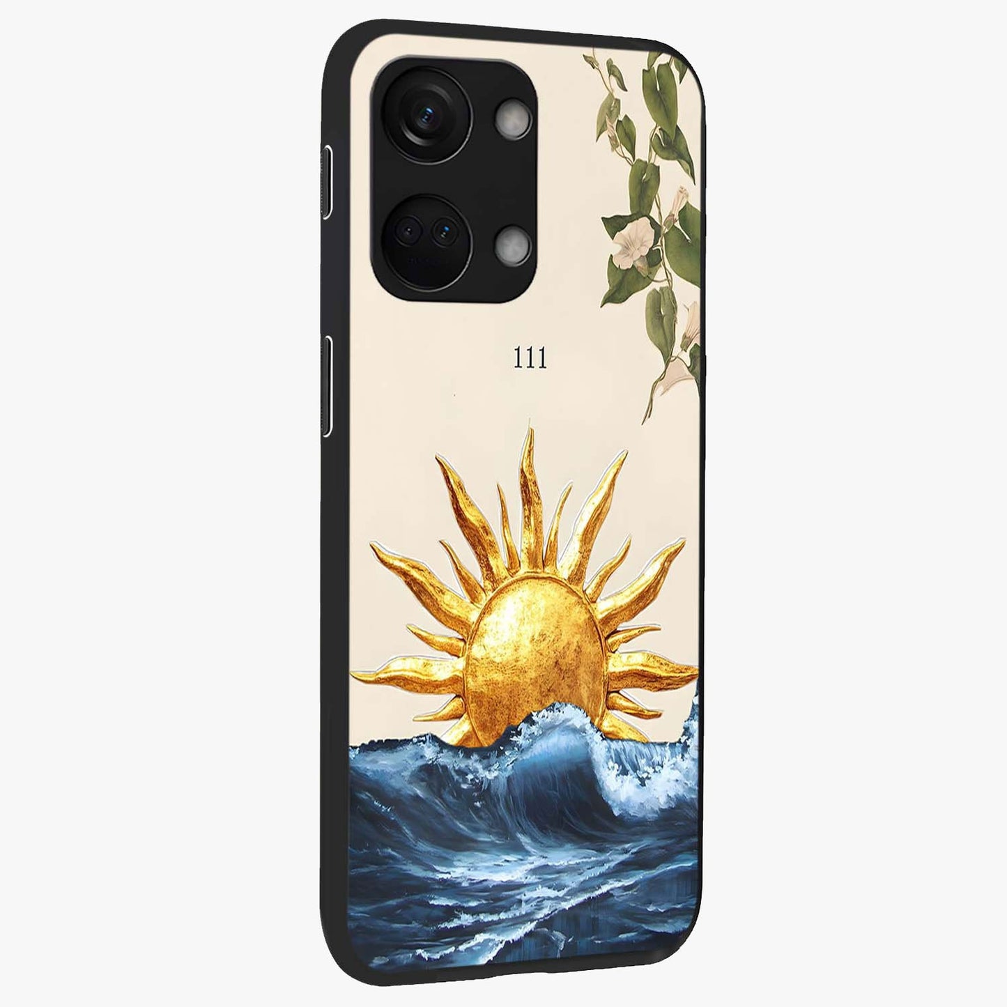 Solar Wave Bloom Glass Case for 1+Nord 3 side perspective highlighting radiant textures and premium edges