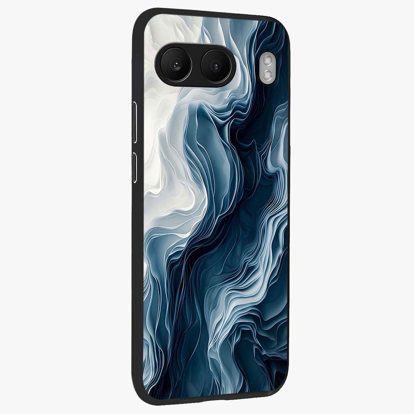 Ethereal Paper Marble Glass Case for 1+Nord 4 side perspective highlighting elegant marble detailing and premium build