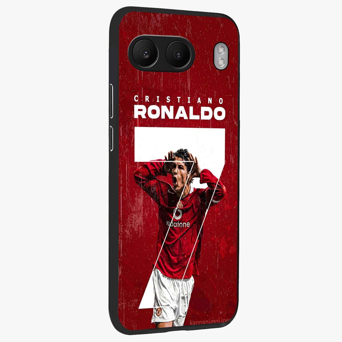 Goal Celebration Legacy Glass Case for 1+Nord 4 side perspective highlighting bold detailing and premium edge finish