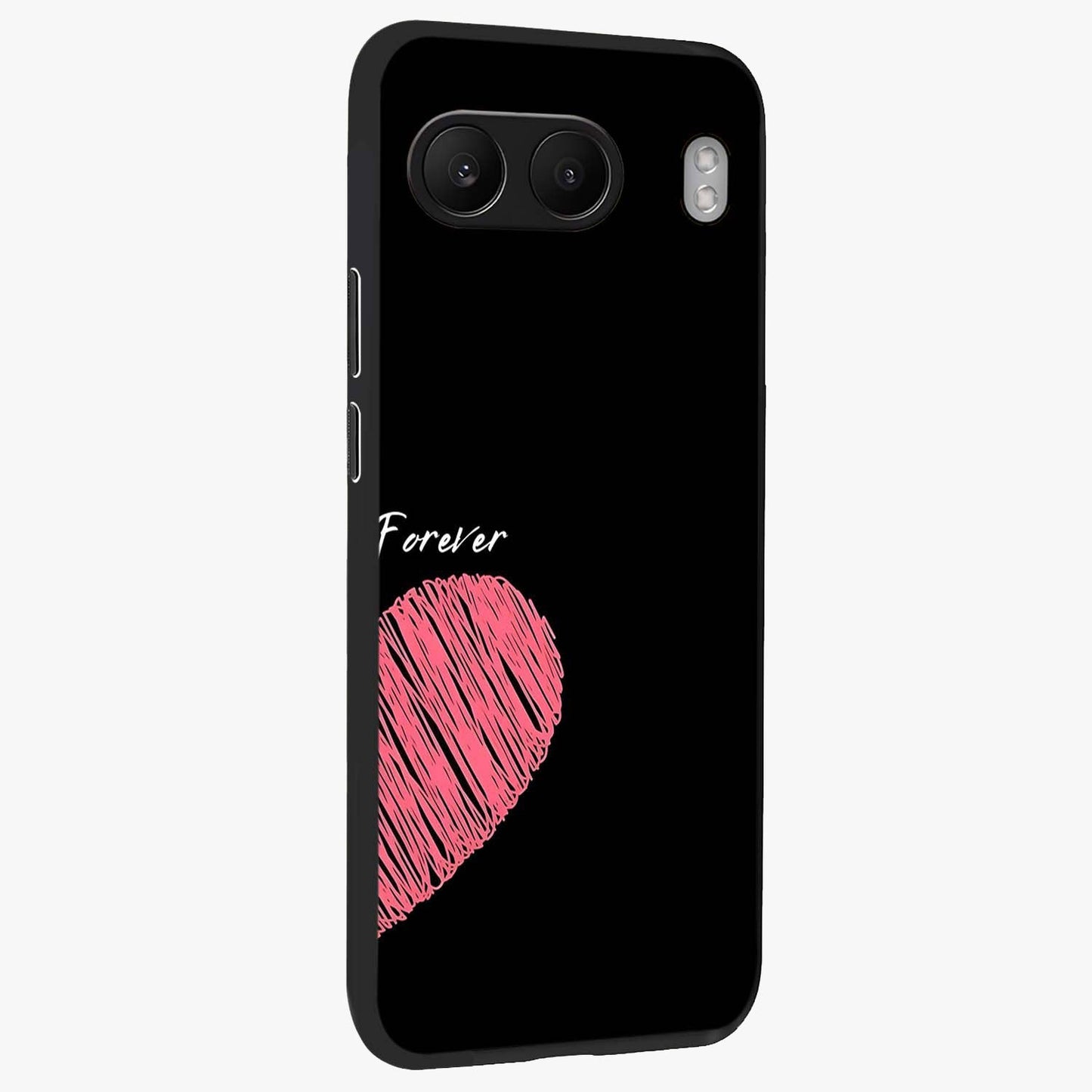 Love Forever Together Right Glass Case for 1+Nord 4 side perspective highlighting sweet illustration textures and premium edges