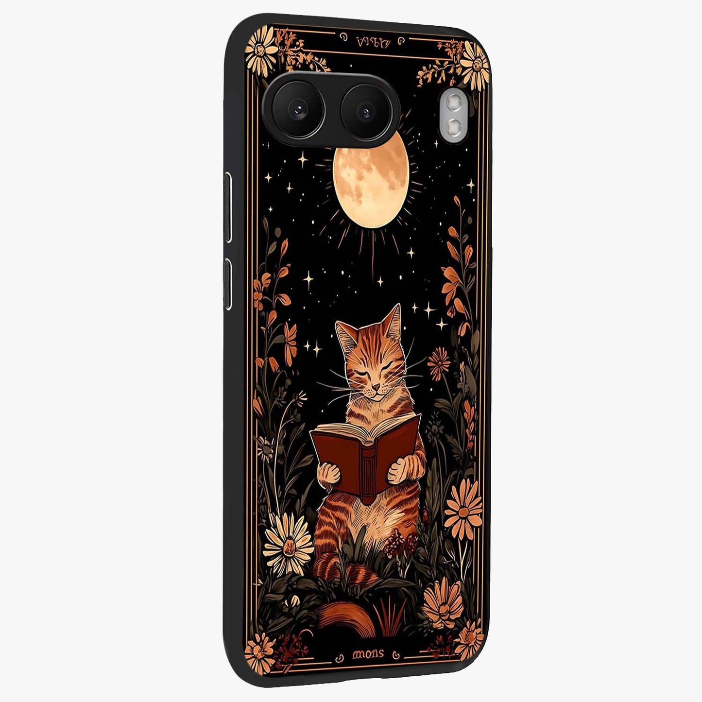 Magical Cat Chronicle Glass Case for 1+Nord 4 side perspective highlighting sleek detailing and smooth premium build