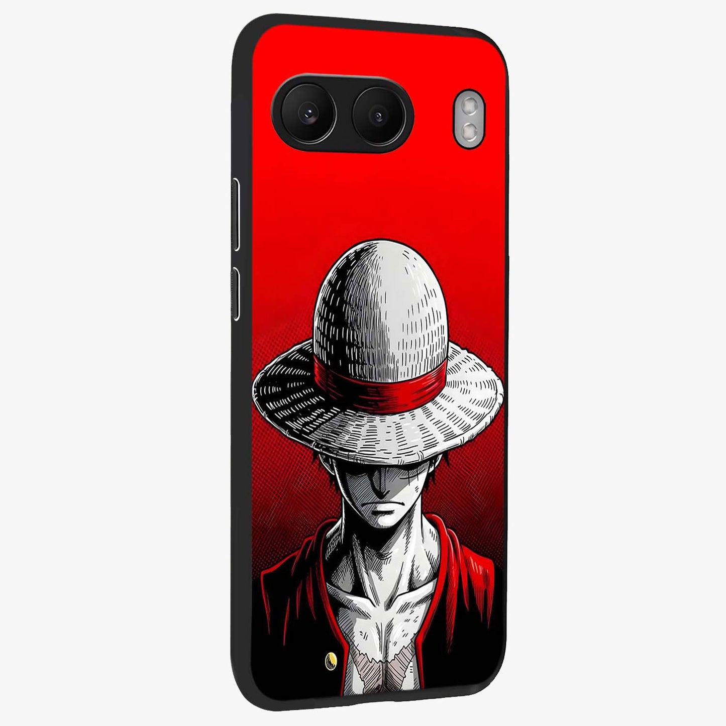 Scarlet Pirate Resolve Glass Case for 1+Nord 4 side perspective highlighting strong character detailing and sleek premium build