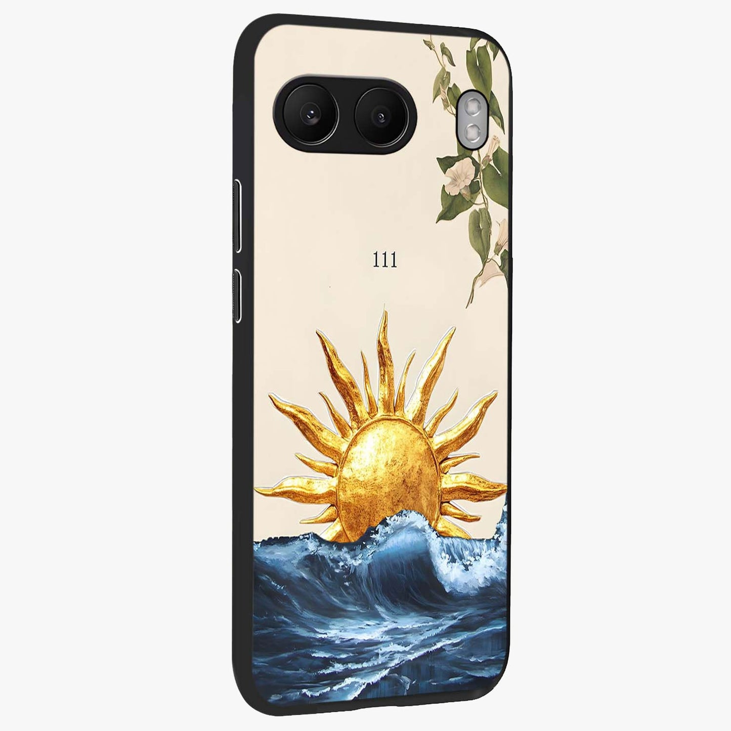 Solar Wave Bloom Glass Case for 1+Nord 4 side perspective highlighting radiant textures and premium edges