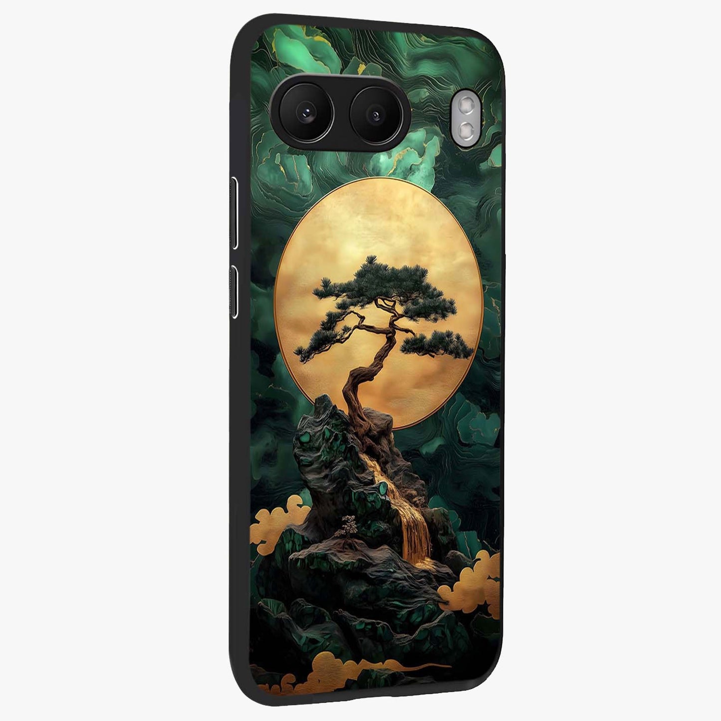 Zen Moon Rise Glass Case for 1+Nord 4 side perspective highlighting subtle lunar textures and premium edges