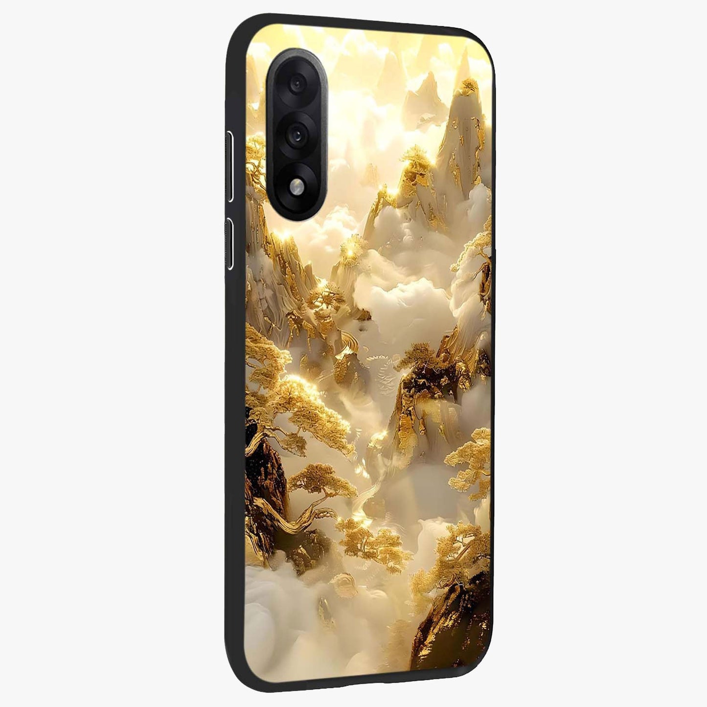 Gates of Illumination Glass Case for 1+Nord 5 side perspective highlighting intricate illumination textures and premium edges