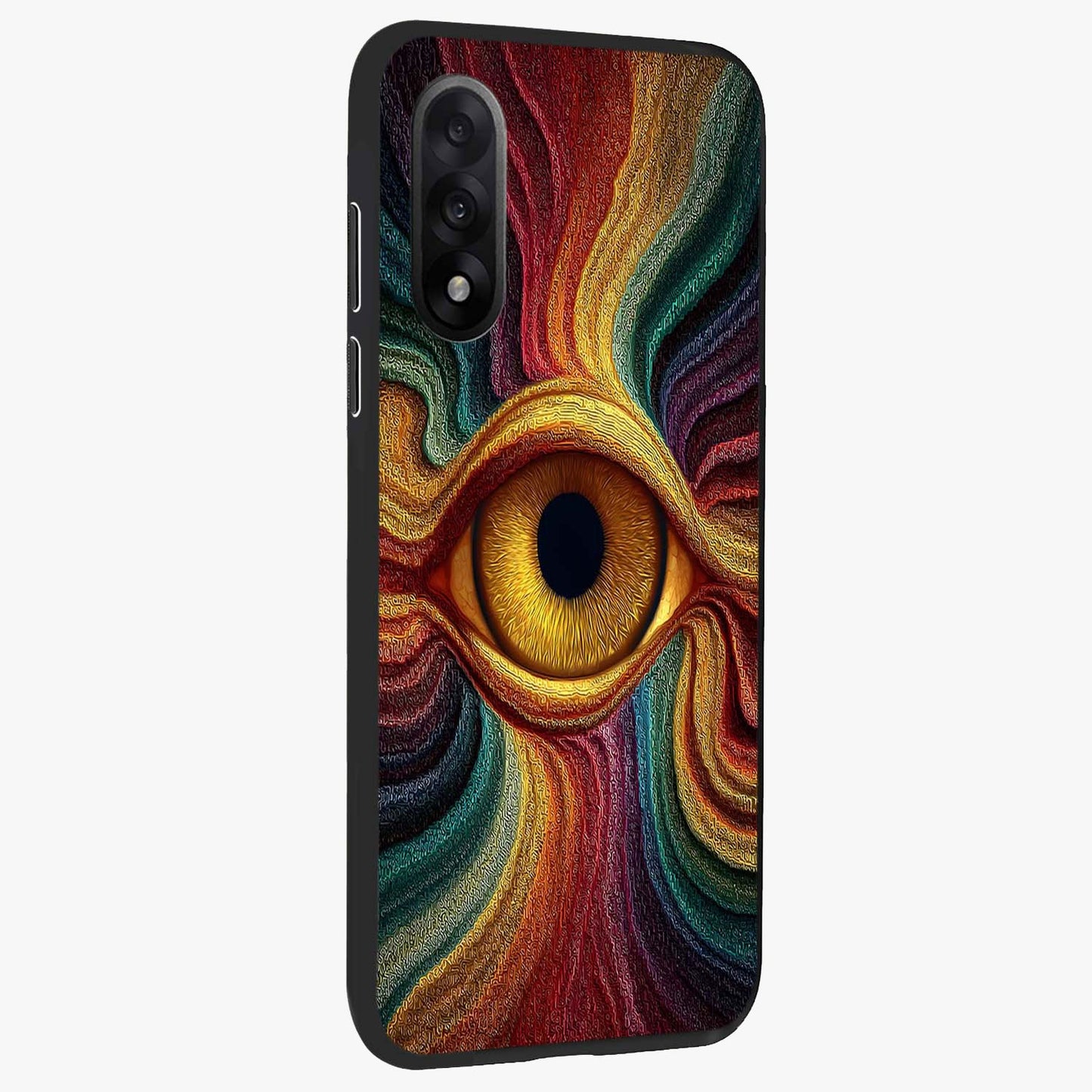Visionary Flame Core Glass Case for 1+Nord 5 side perspective highlighting dynamic textures and sleek premium build