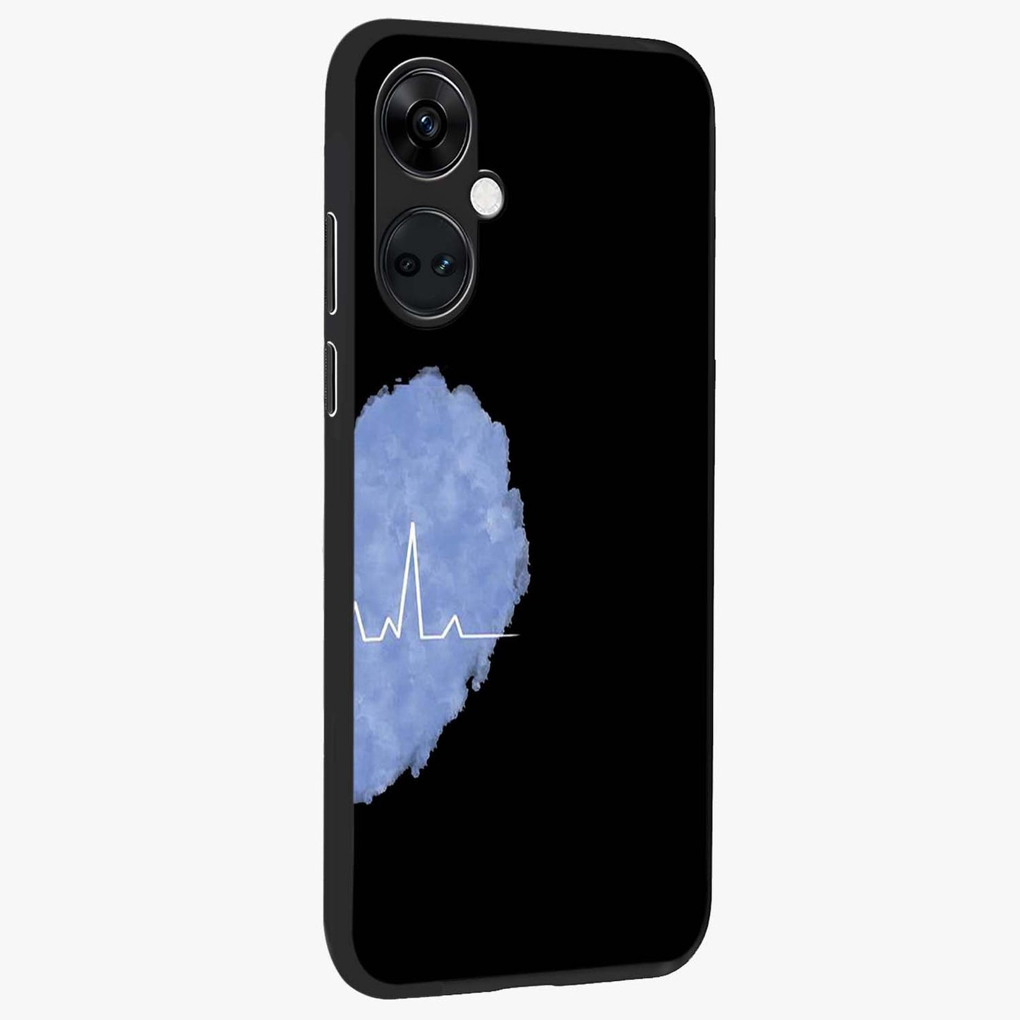 Blue Pulse Bond Glass Case for 1+Nord Ce 3 side perspective highlighting sleek edges and modern blue detailing