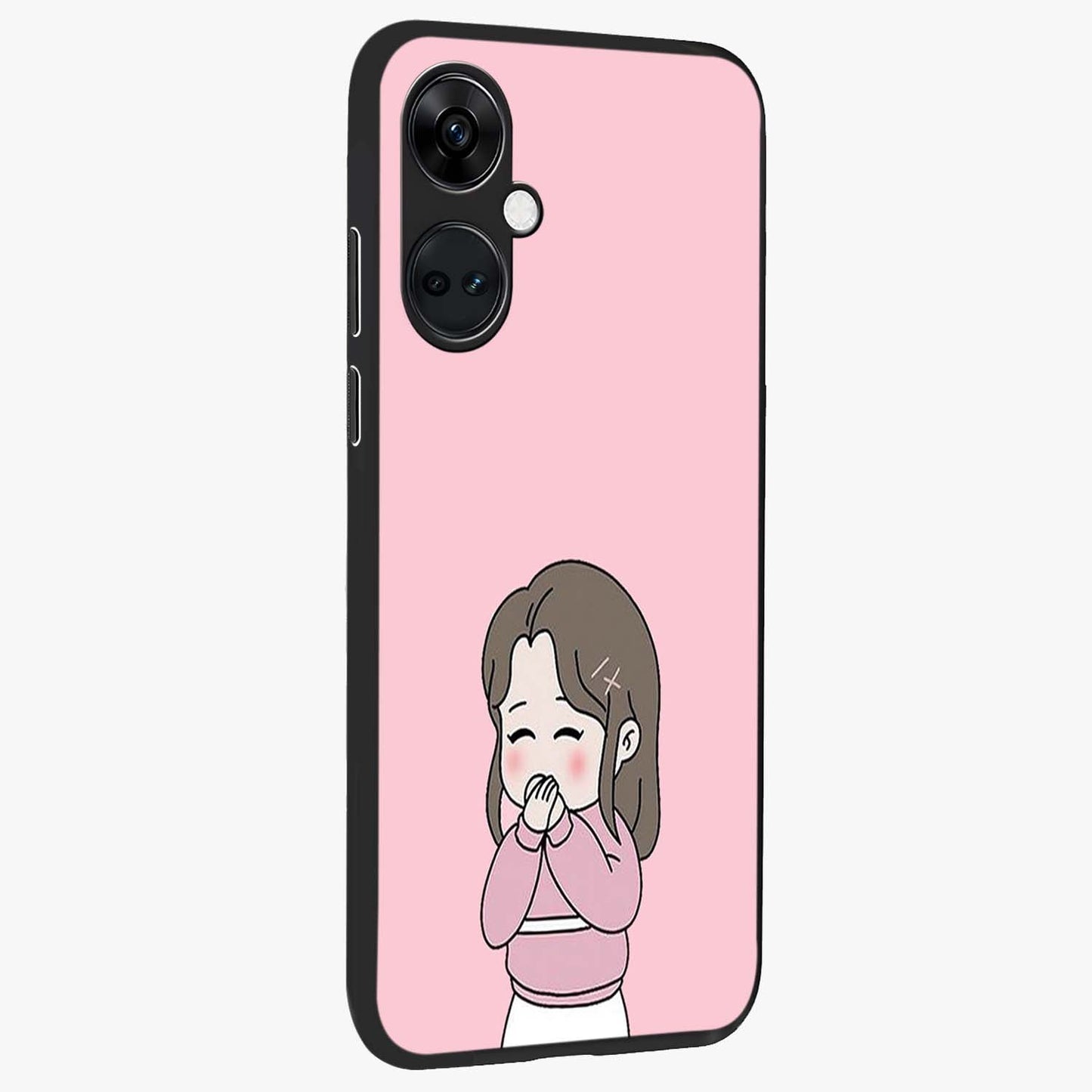 Blushing Love Moment Glass Case for 1+Nord CE 3 side perspective highlighting delicate detailing and premium edges