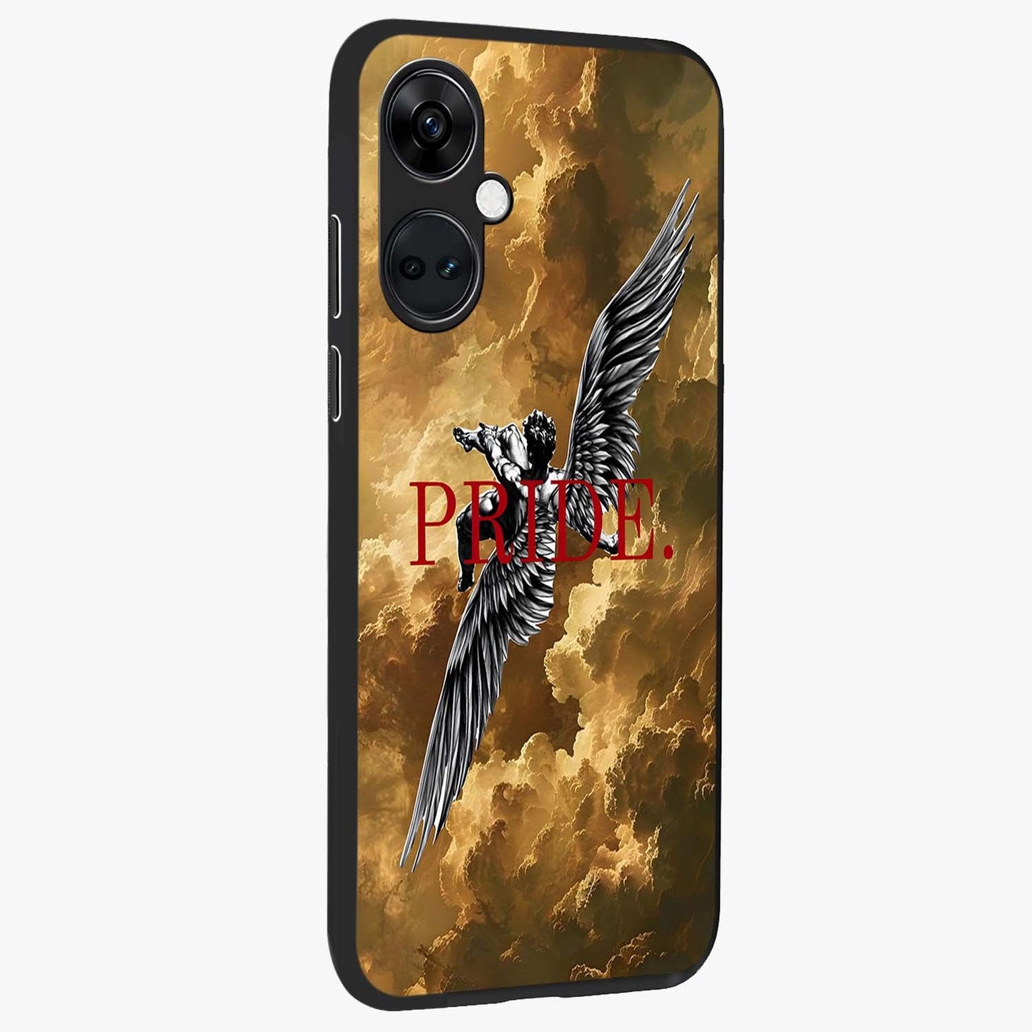 Celestial Fallen Pride Glass Case for 1+Nord CE 3 side perspective highlighting deep space textures and premium edge finish