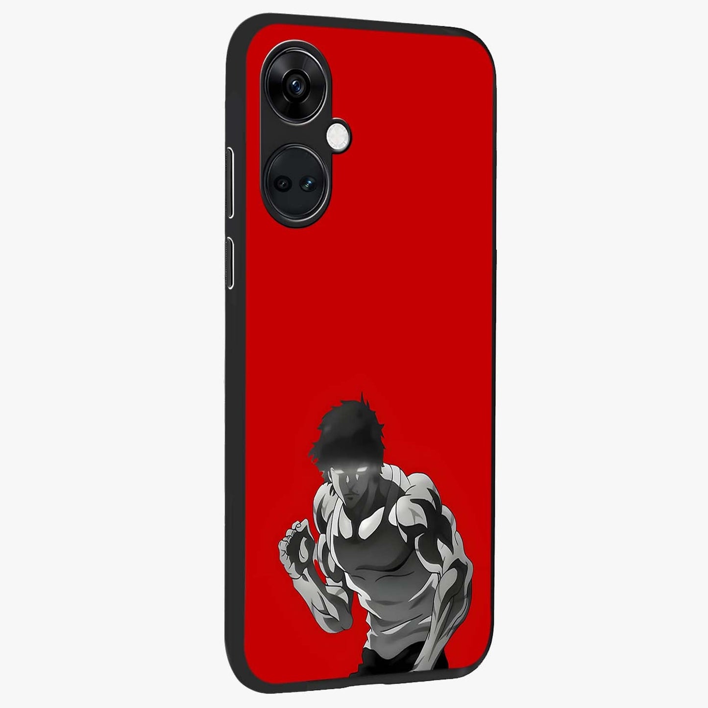 Crimson Power Rush Glass Case for 1+Nord CE 3 side perspective highlighting sharp detailing and premium sporty edge