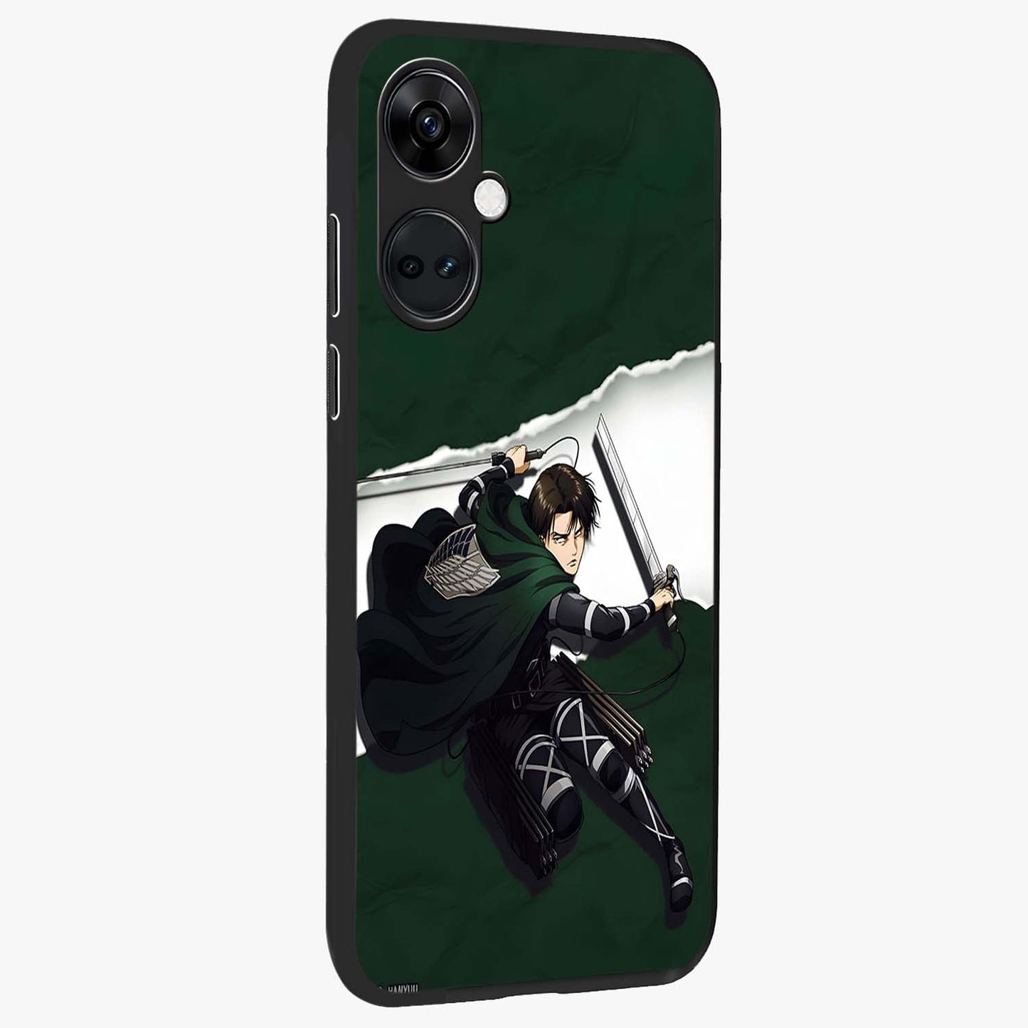 Emerald War Vanguard Glass Case for 1+Nord Ce 3 side perspective highlighting dramatic textures and premium edges