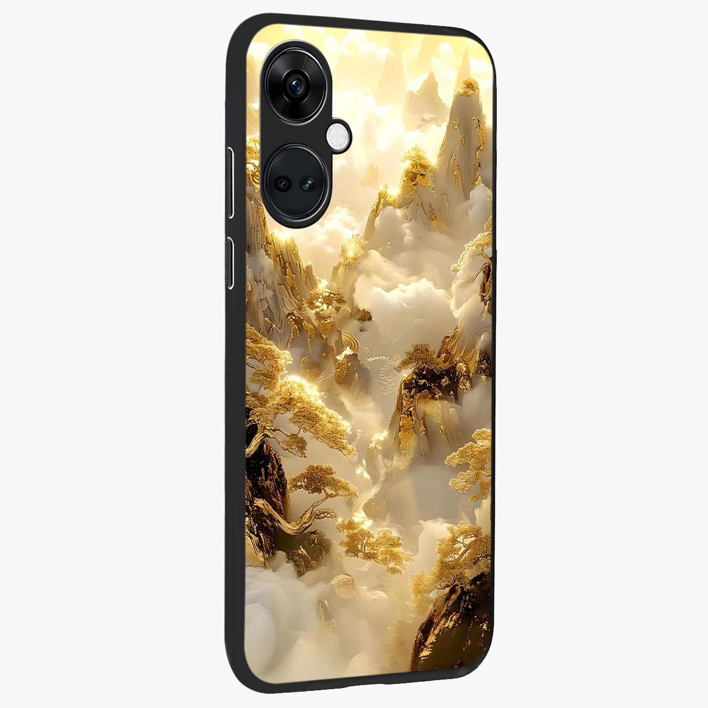 Gates of Illumination Glass Case for 1+Nord Ce 3 side perspective highlighting intricate illumination textures and premium edges