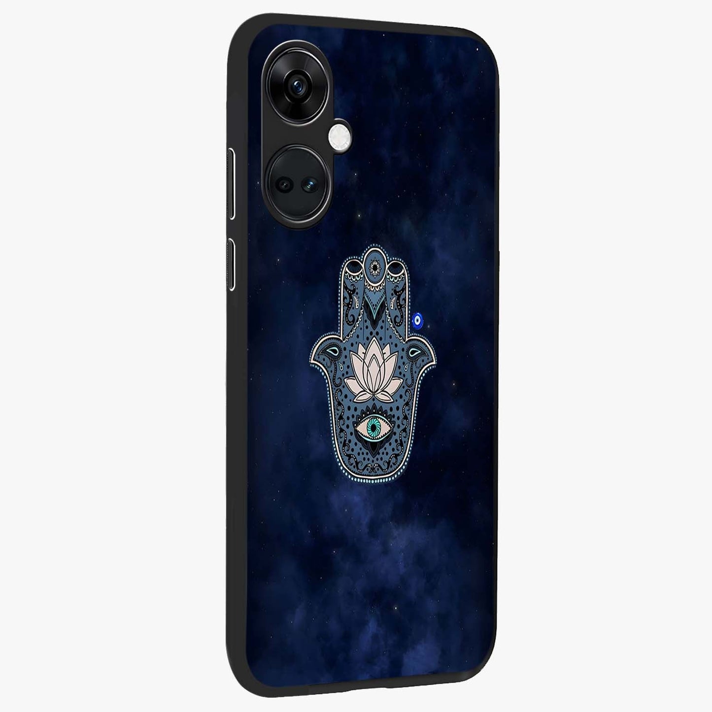 Mystic Calm Shield Glass Case for 1+Nord CE 3 side perspective highlighting refined textures and premium edge finish