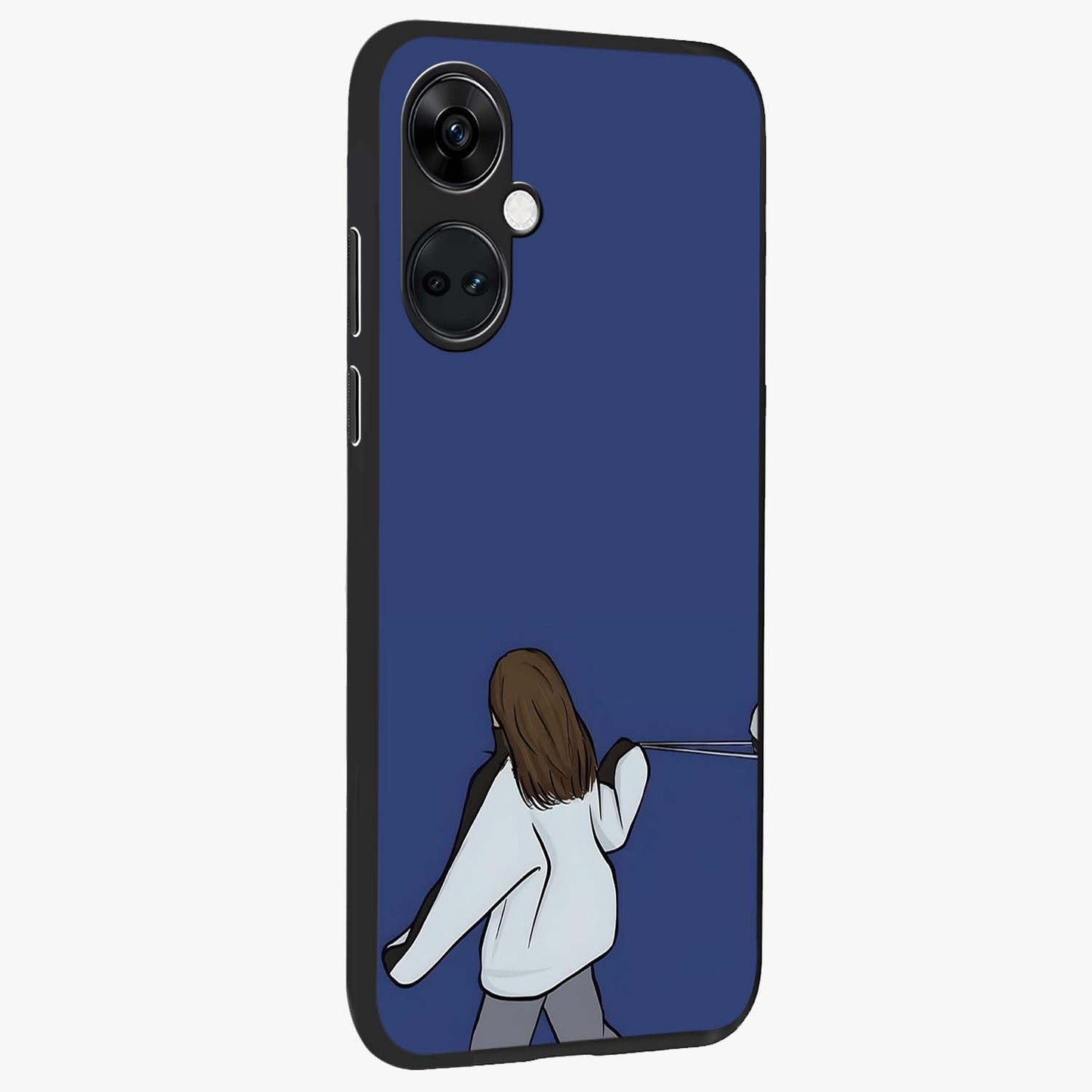 Silent Distance Love Glass Case for 1+Nord Ce 3 side perspective highlighting delicate textures and premium edges