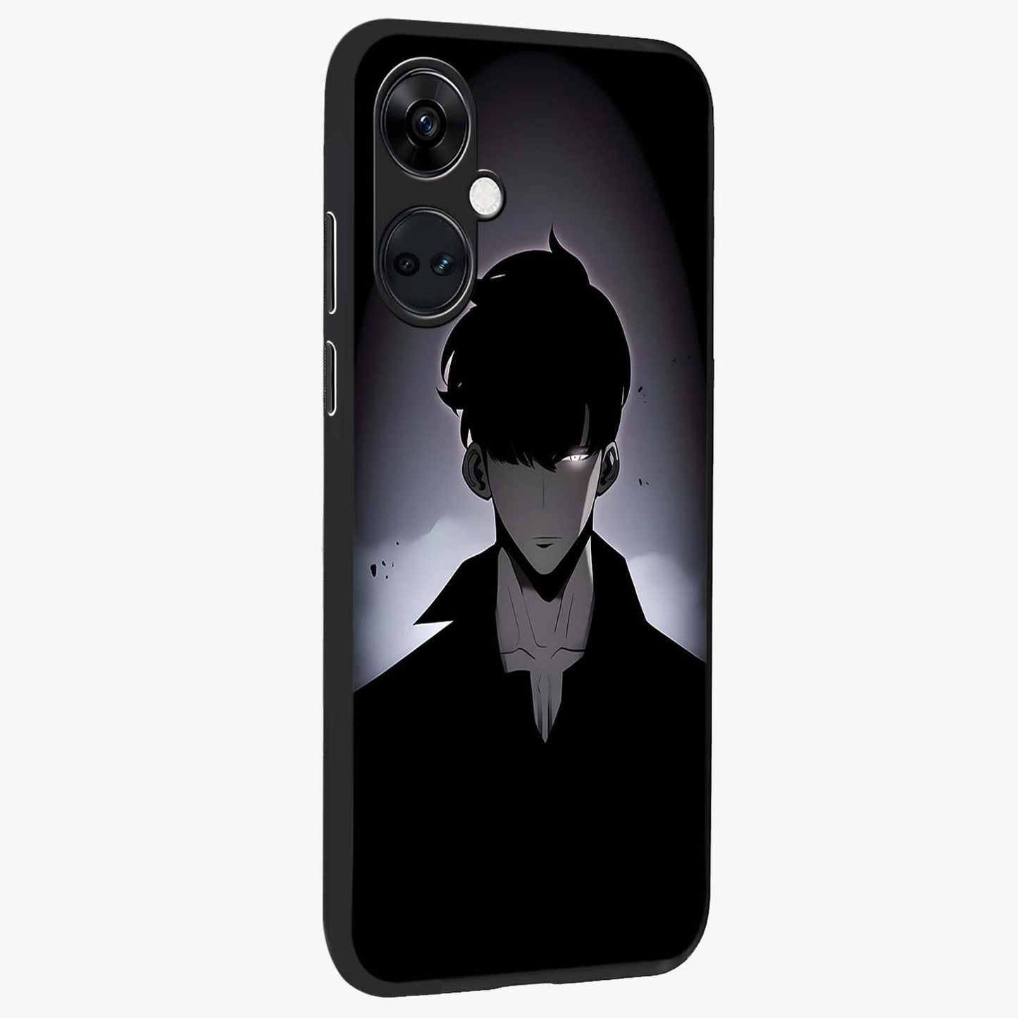 Silent Shadow Awakening Glass Case for 1+Nord Ce 3 side perspective highlighting sharp textures and sleek premium build