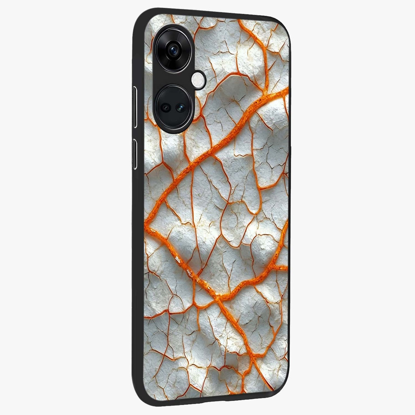 Snarl Zone Buzz Glass Case for 1+Nord CE 3 side perspective highlighting sharp textures and sleek premium build
